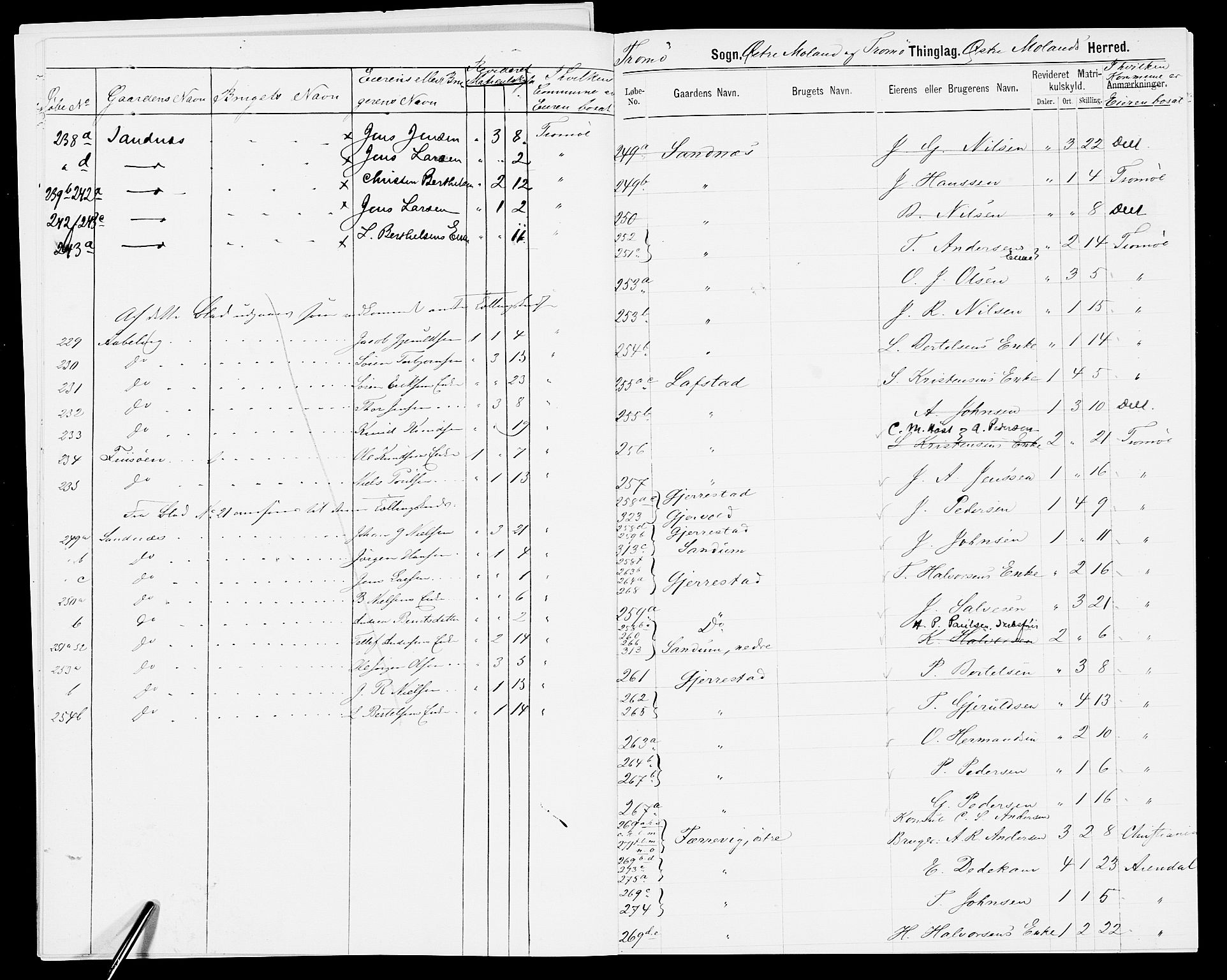 SAK, 1875 census for 0918P Austre Moland, 1875, p. 20