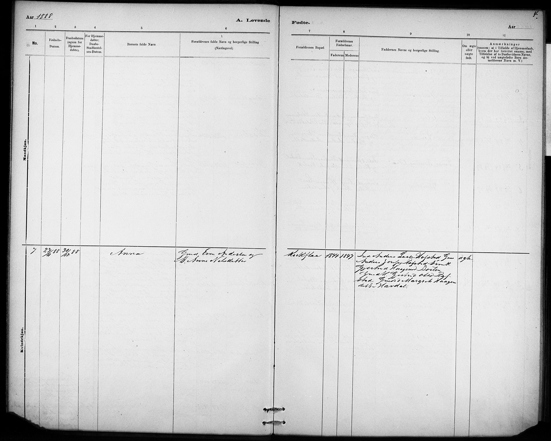 Ministerialprotokoller, klokkerbøker og fødselsregistre - Sør-Trøndelag, AV/SAT-A-1456/693/L1119: Parish register (official) no. 693A01, 1887-1905, p. 4