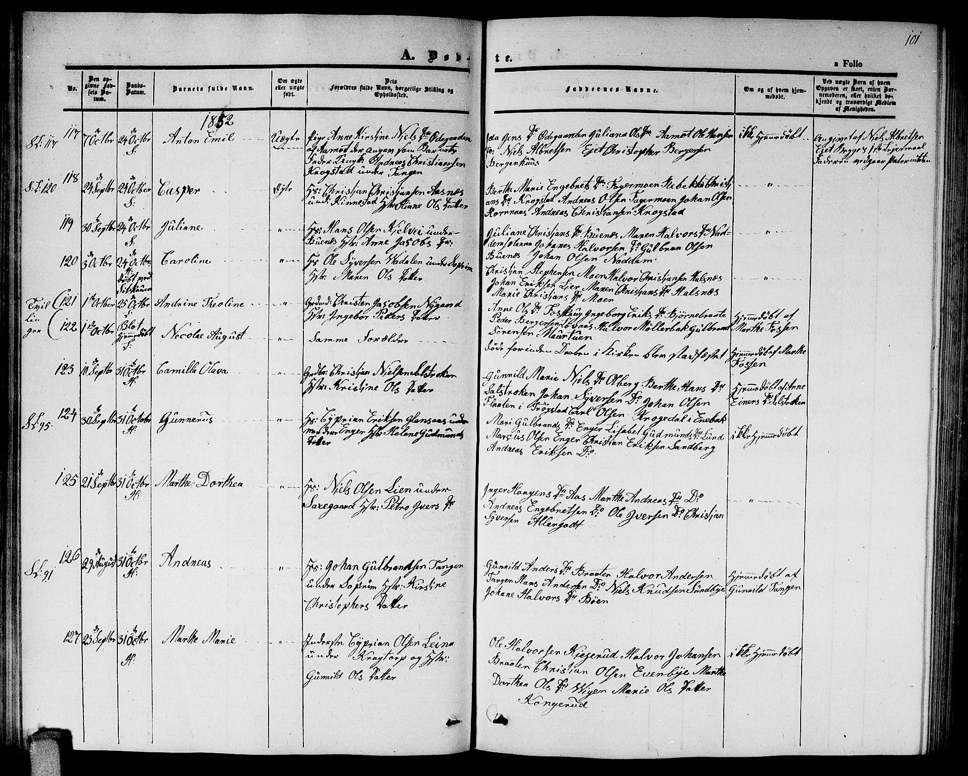 Høland prestekontor Kirkebøker, AV/SAO-A-10346a/G/Ga/L0003: Parish register (copy) no. I 3, 1846-1853, p. 101