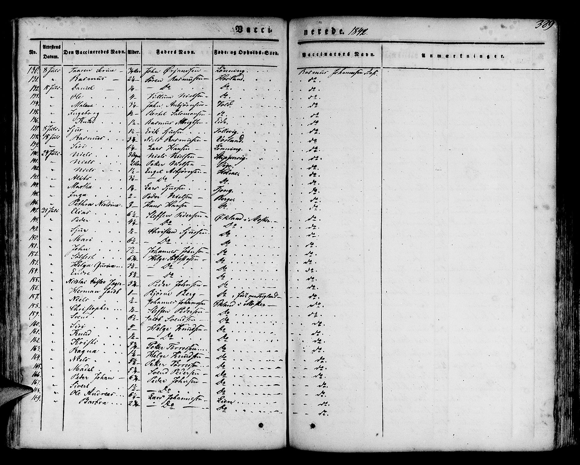 Finnås sokneprestembete, SAB/A-99925/H/Ha/Haa/Haaa/L0006: Parish register (official) no. A 6, 1836-1850, p. 389