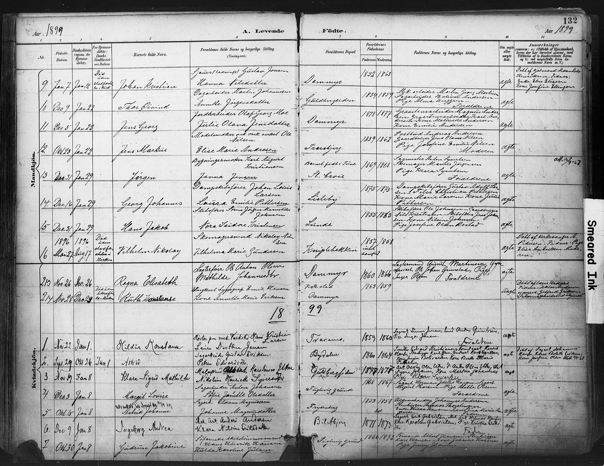 Glemmen prestekontor Kirkebøker, SAO/A-10908/F/Fa/L0013: Parish register (official) no. 13, 1892-1907, p. 132
