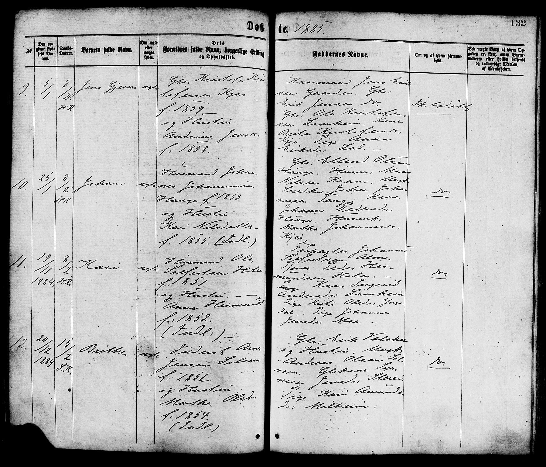 Hafslo sokneprestembete, AV/SAB-A-80301/H/Haa/Haaa/L0011: Parish register (official) no. A 11, 1873-1886, p. 132