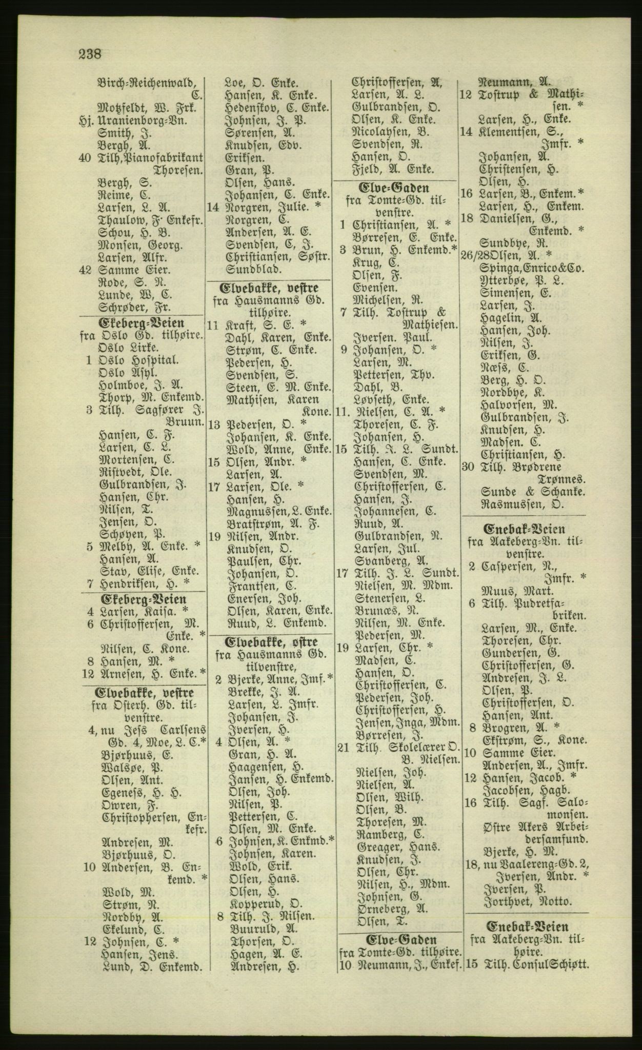 Kristiania/Oslo adressebok, PUBL/-, 1881, p. 238