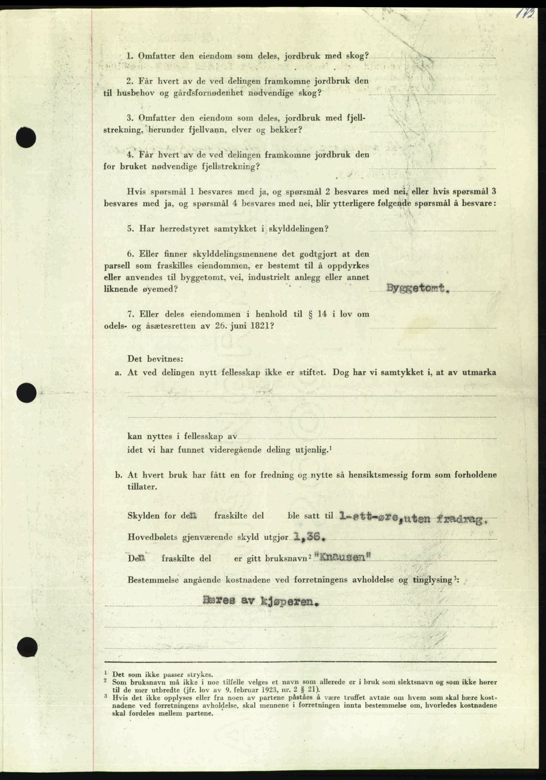 Nordmøre sorenskriveri, AV/SAT-A-4132/1/2/2Ca: Mortgage book no. A112, 1949-1949, Diary no: : 2277/1949