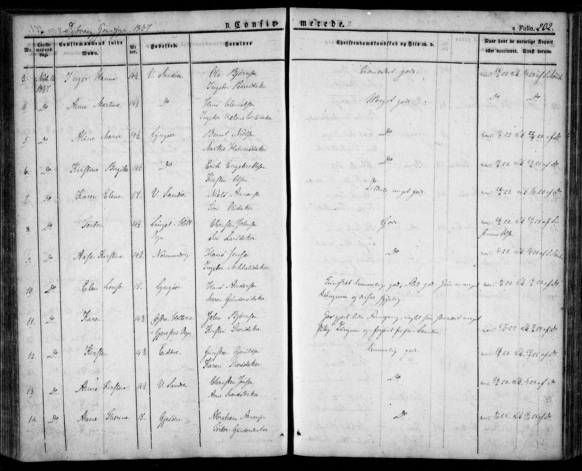 Dypvåg sokneprestkontor, AV/SAK-1111-0007/F/Fa/Faa/L0004: Parish register (official) no. A 4, 1824-1840, p. 202