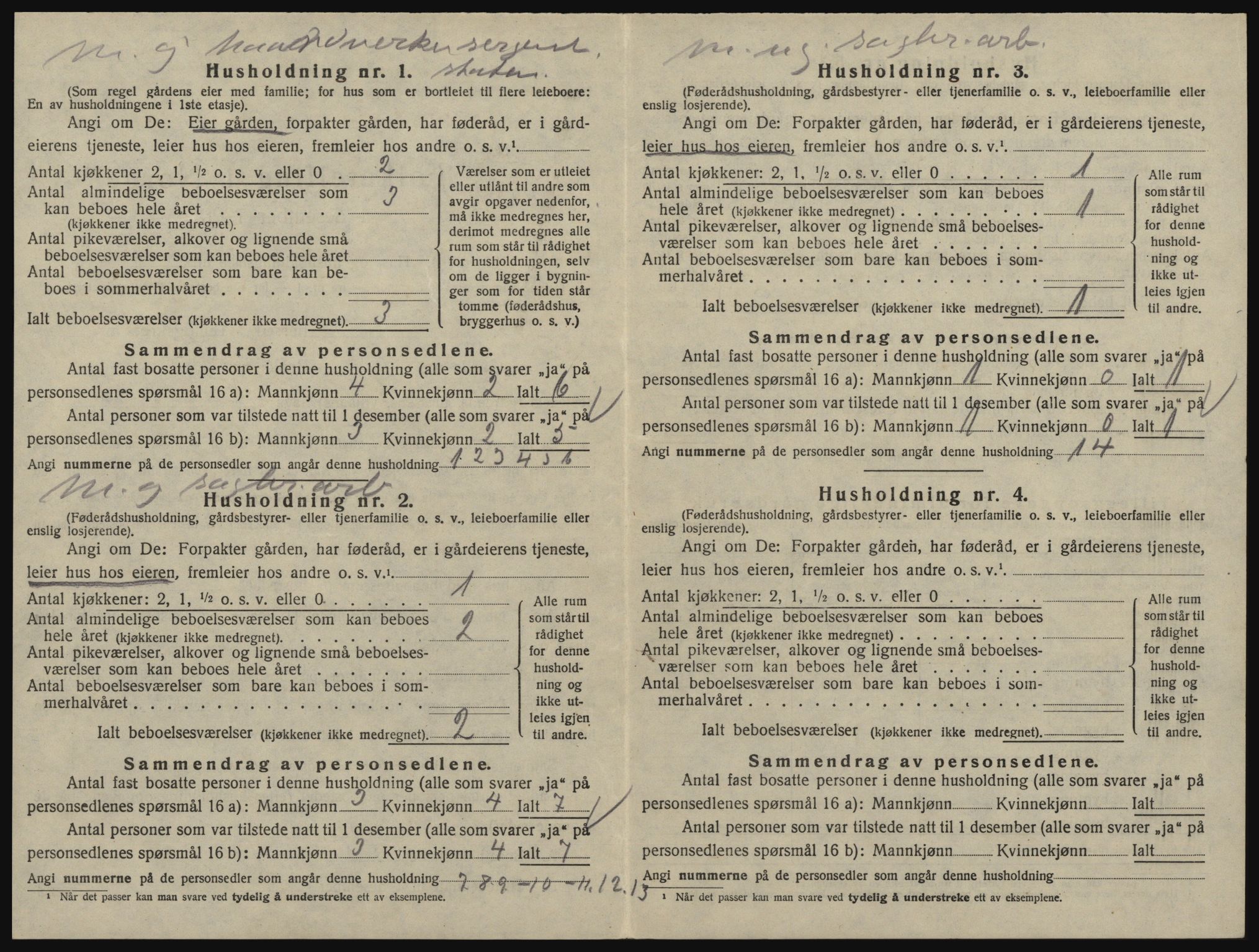 SAO, 1920 census for Glemmen, 1920, p. 290