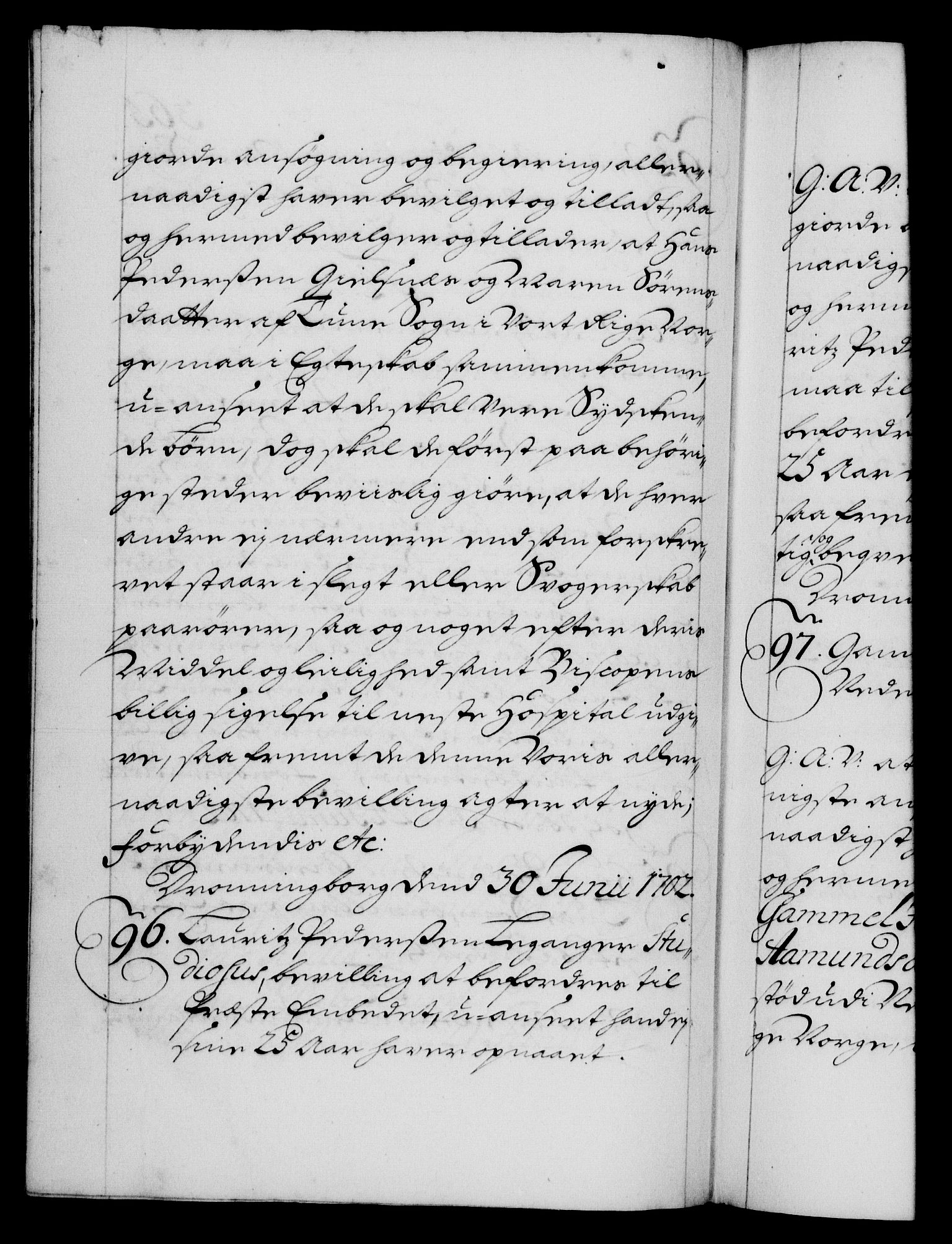 Danske Kanselli 1572-1799, RA/EA-3023/F/Fc/Fca/Fcaa/L0018: Norske registre, 1699-1703, p. 365b