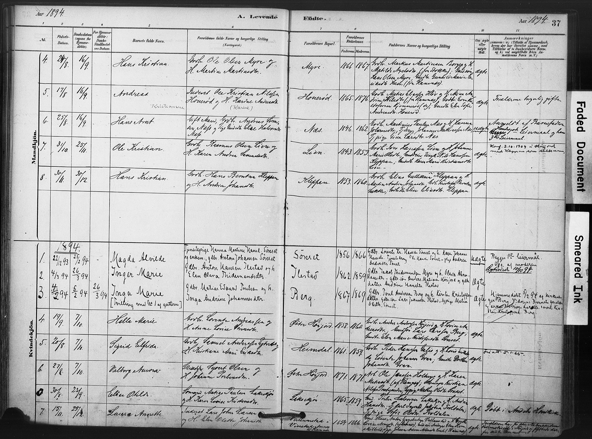 Andebu kirkebøker, AV/SAKO-A-336/F/Fa/L0009: Parish register (official) no. 9, 1878-1909, p. 37