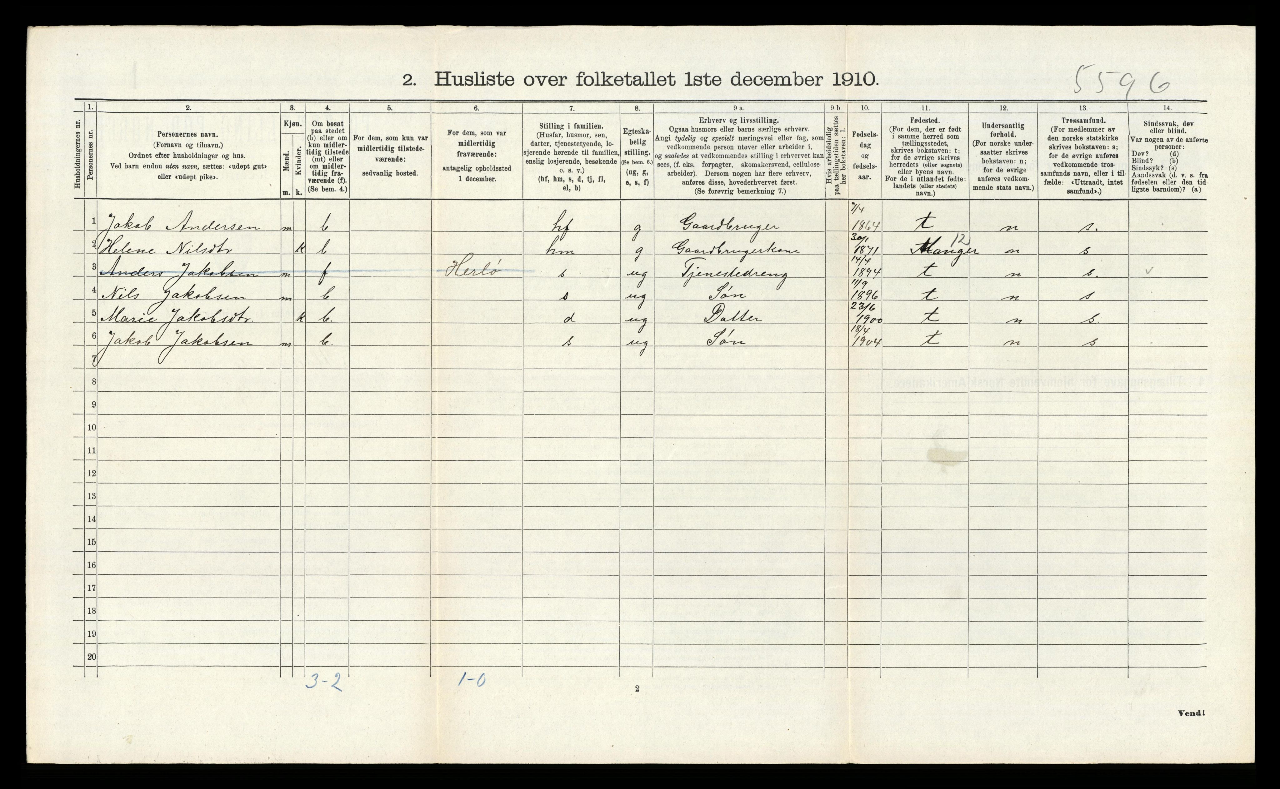RA, 1910 census for Alversund, 1910, p. 813