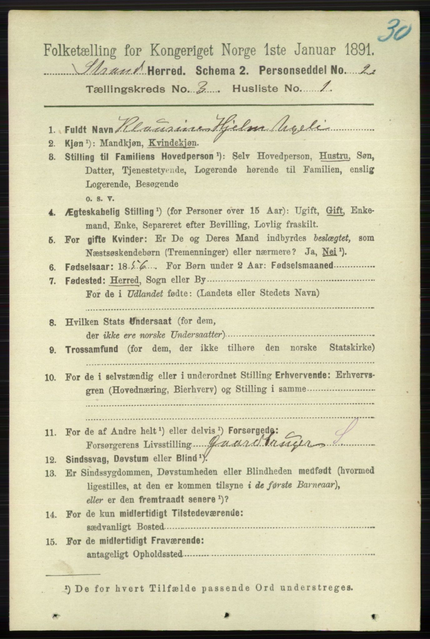 RA, 1891 census for 1130 Strand, 1891, p. 737