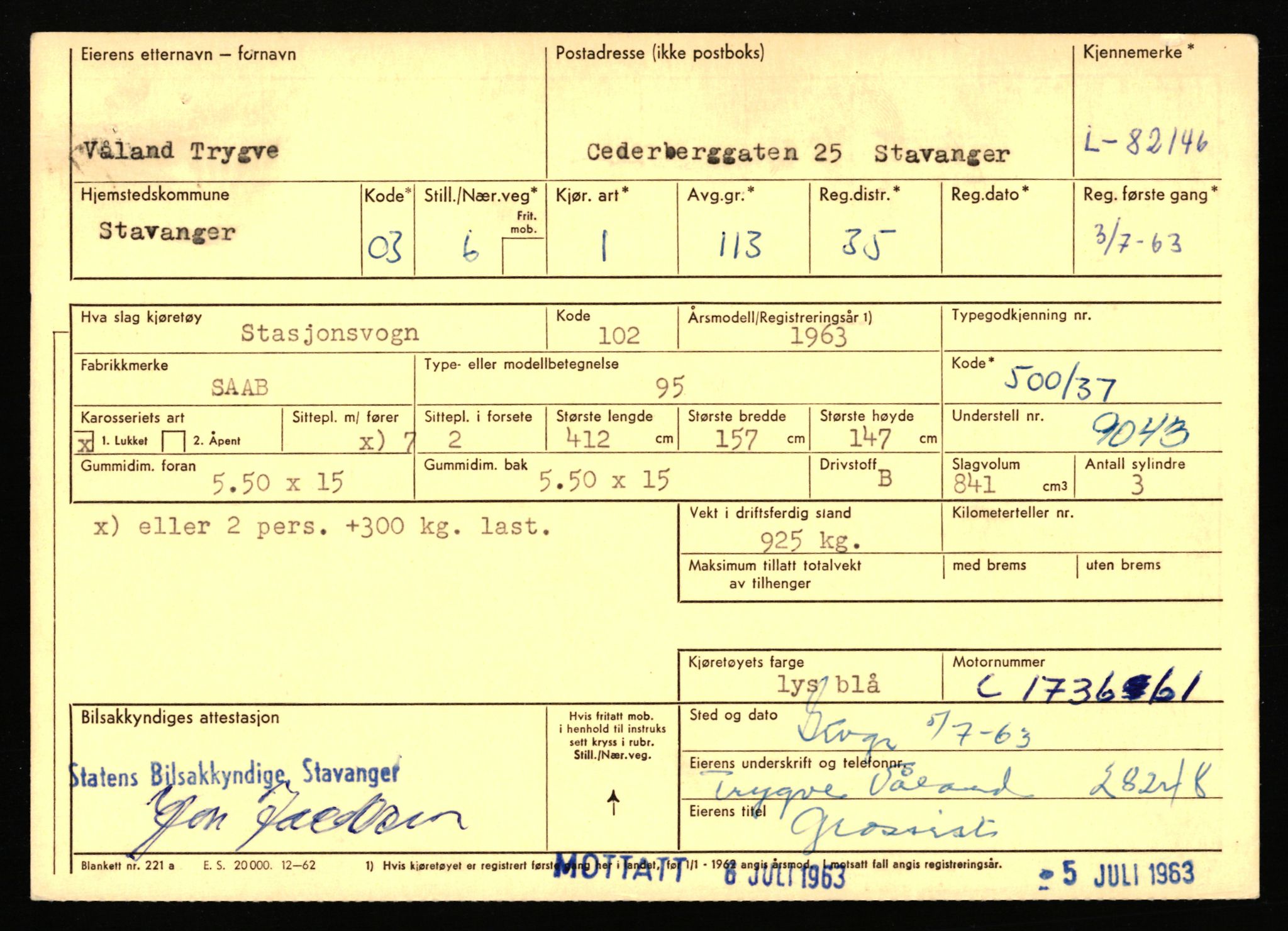 Stavanger trafikkstasjon, AV/SAST-A-101942/0/F/L0071: L-80500 - L-82199, 1930-1971, p. 2659