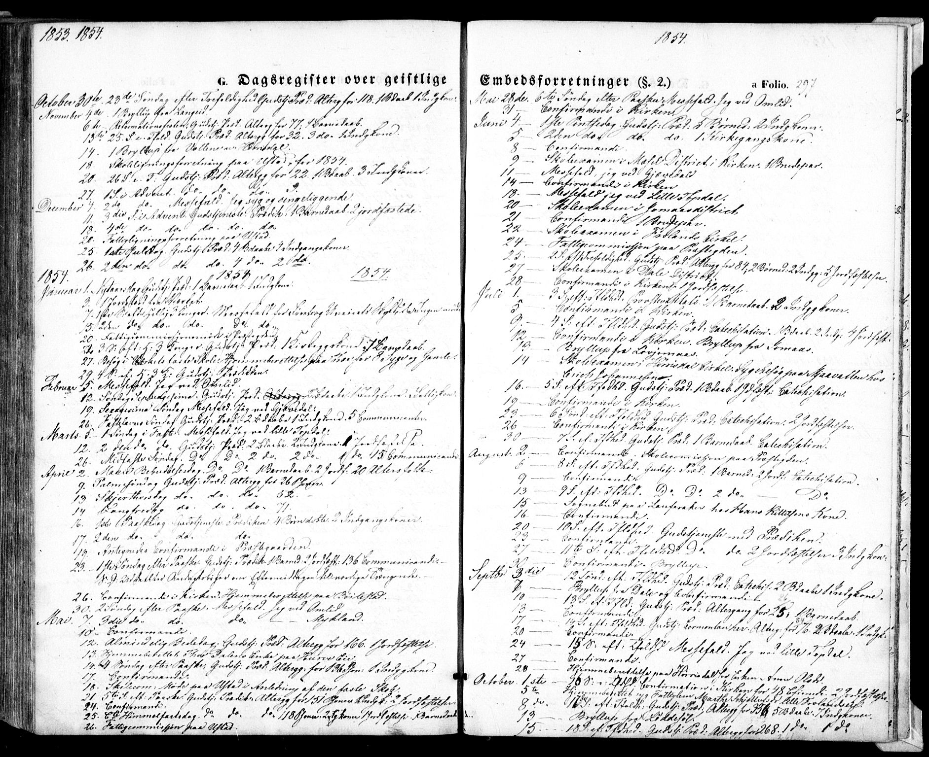 Froland sokneprestkontor, SAK/1111-0013/F/Fa/L0002: Parish register (official) no. A 2, 1845-1863, p. 297