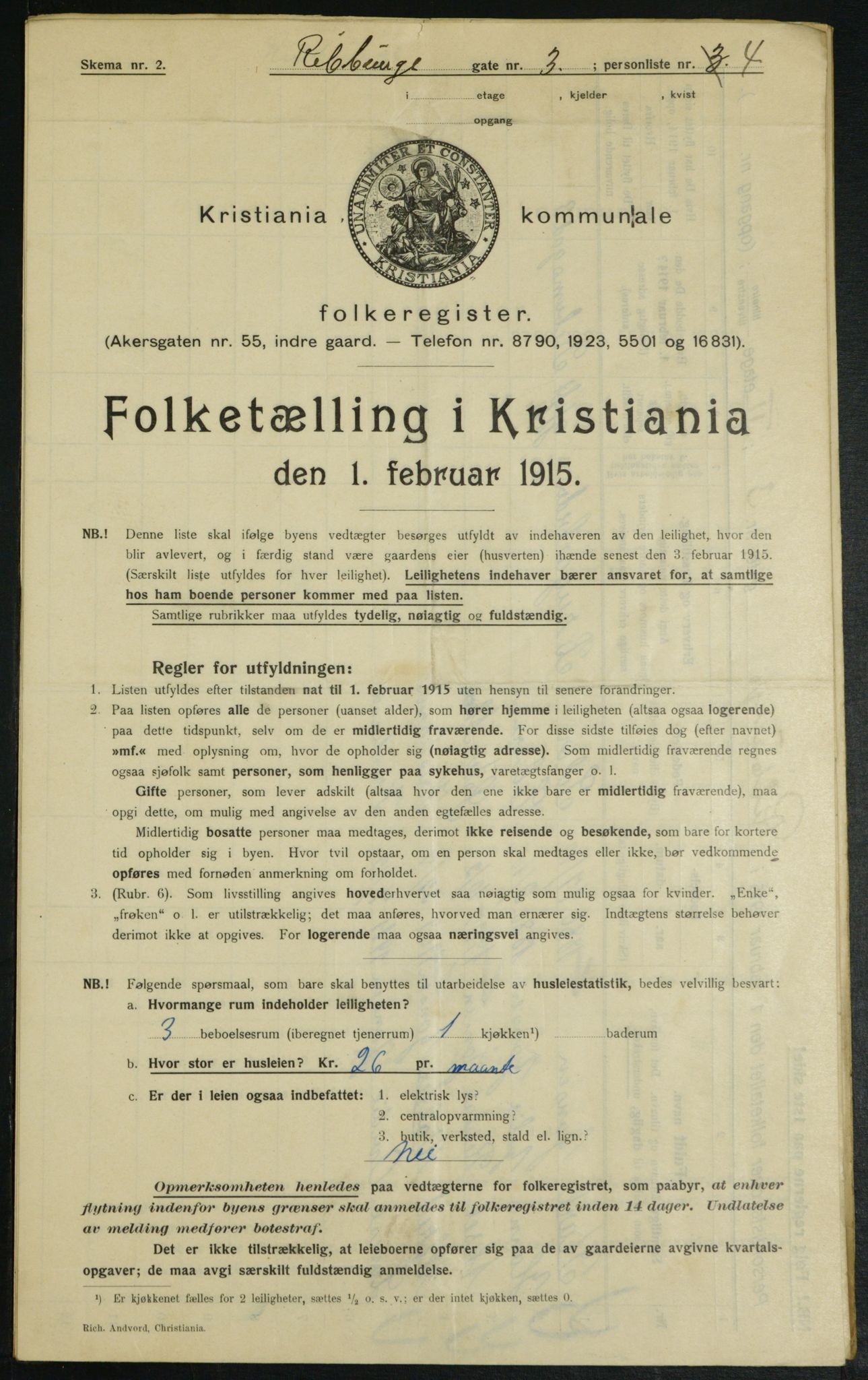 OBA, Municipal Census 1915 for Kristiania, 1915, p. 82668