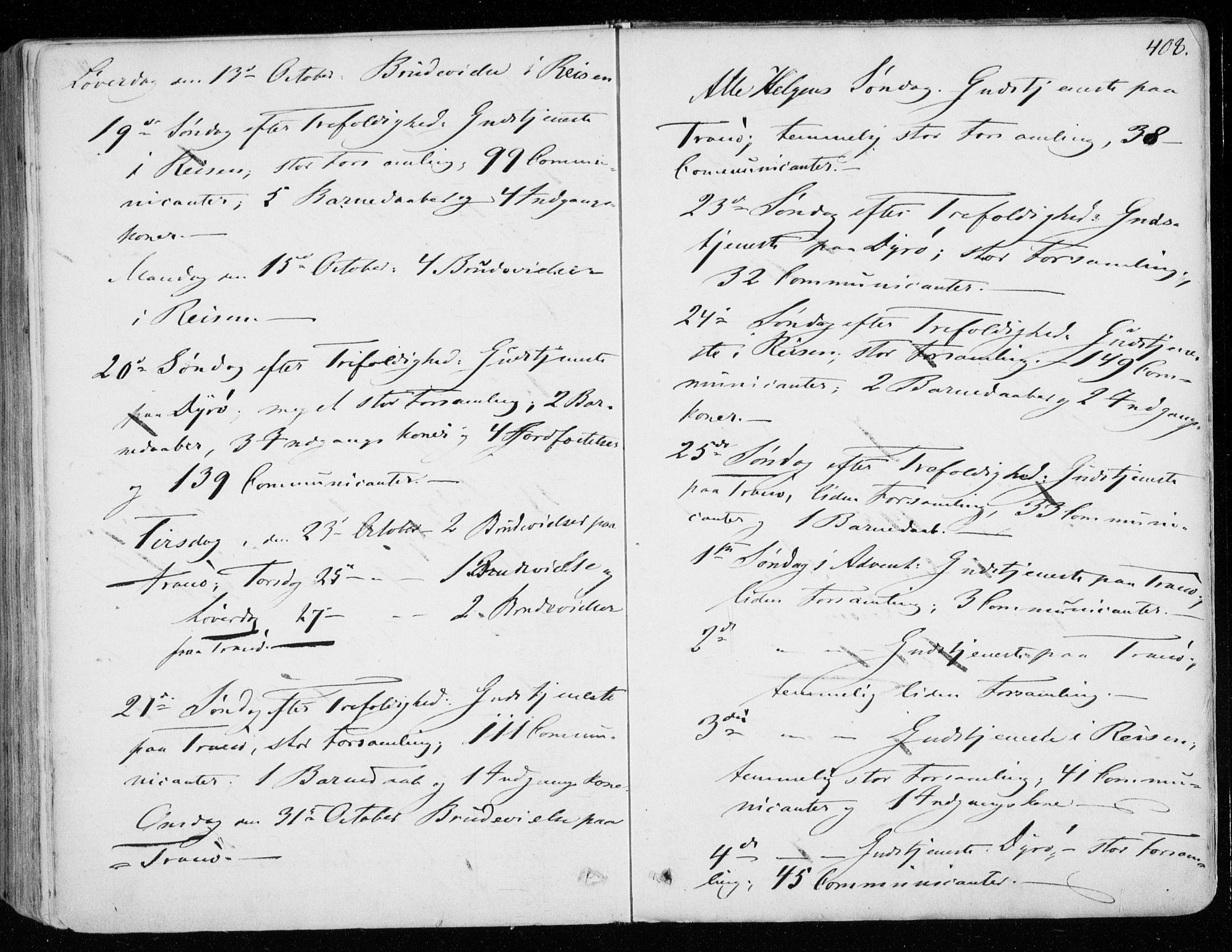 Tranøy sokneprestkontor, SATØ/S-1313/I/Ia/Iaa/L0007kirke: Parish register (official) no. 7, 1856-1866, p. 408