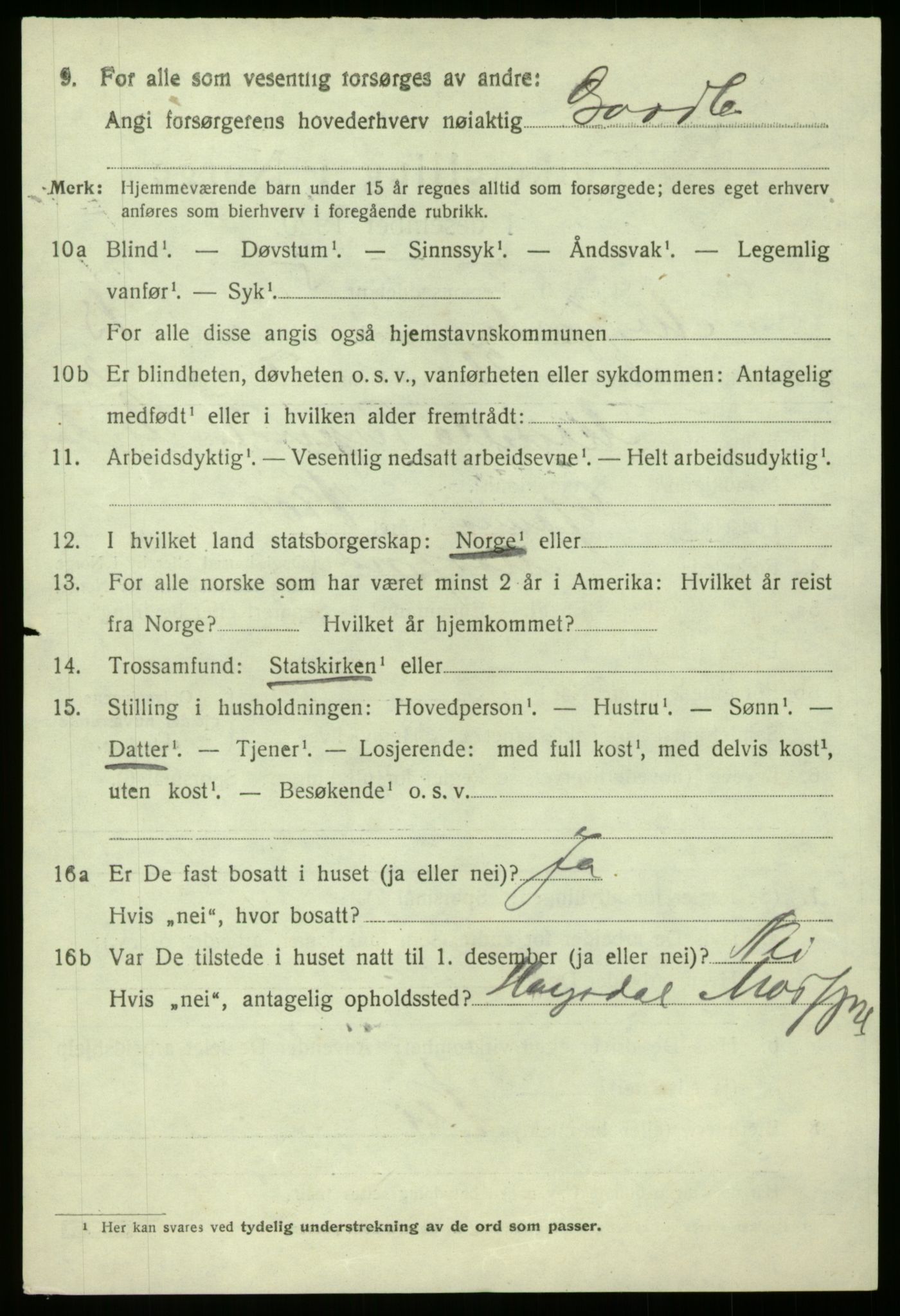 SAB, 1920 census for Masfjorden, 1920, p. 5098