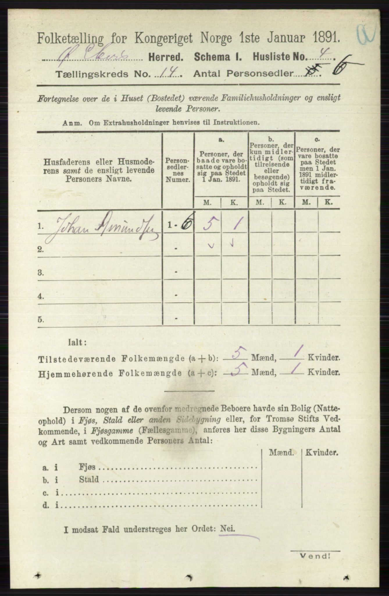 RA, 1891 census for 0624 Øvre Eiker, 1891, p. 6379