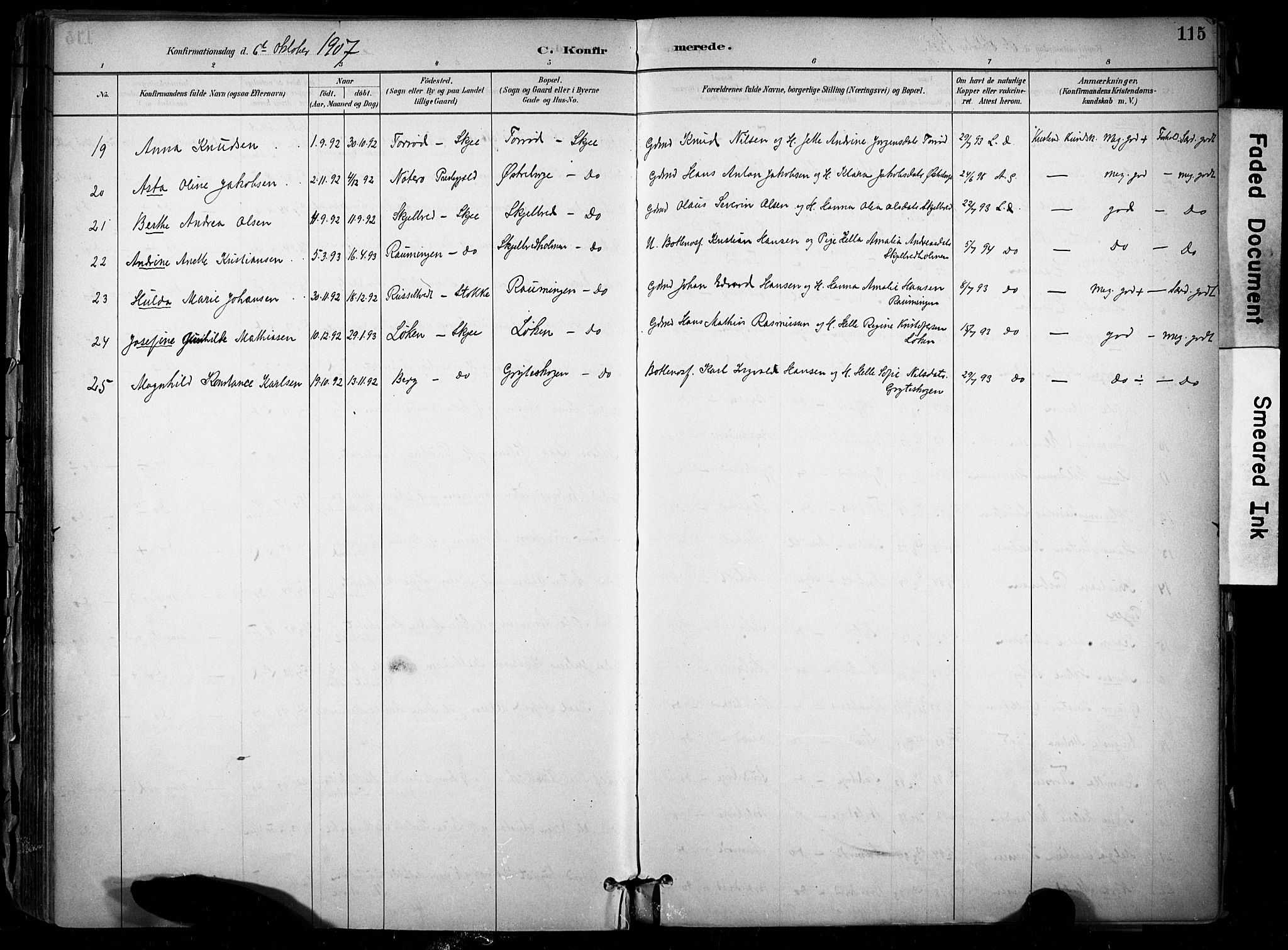 Stokke kirkebøker, AV/SAKO-A-320/F/Fb/L0001: Parish register (official) no. II 1, 1884-1910, p. 115