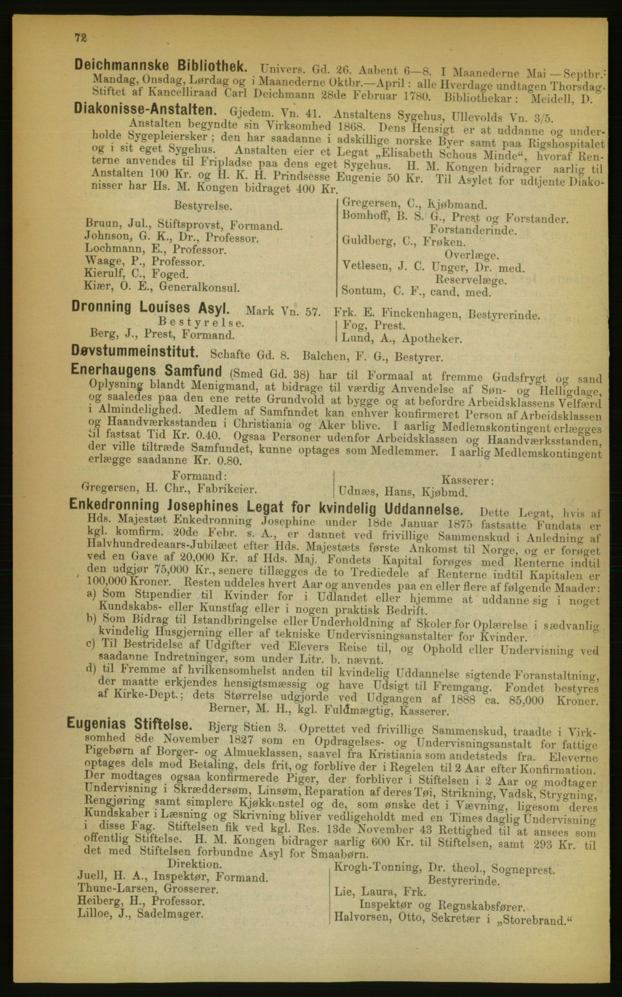 Kristiania/Oslo adressebok, PUBL/-, 1889, p. 72