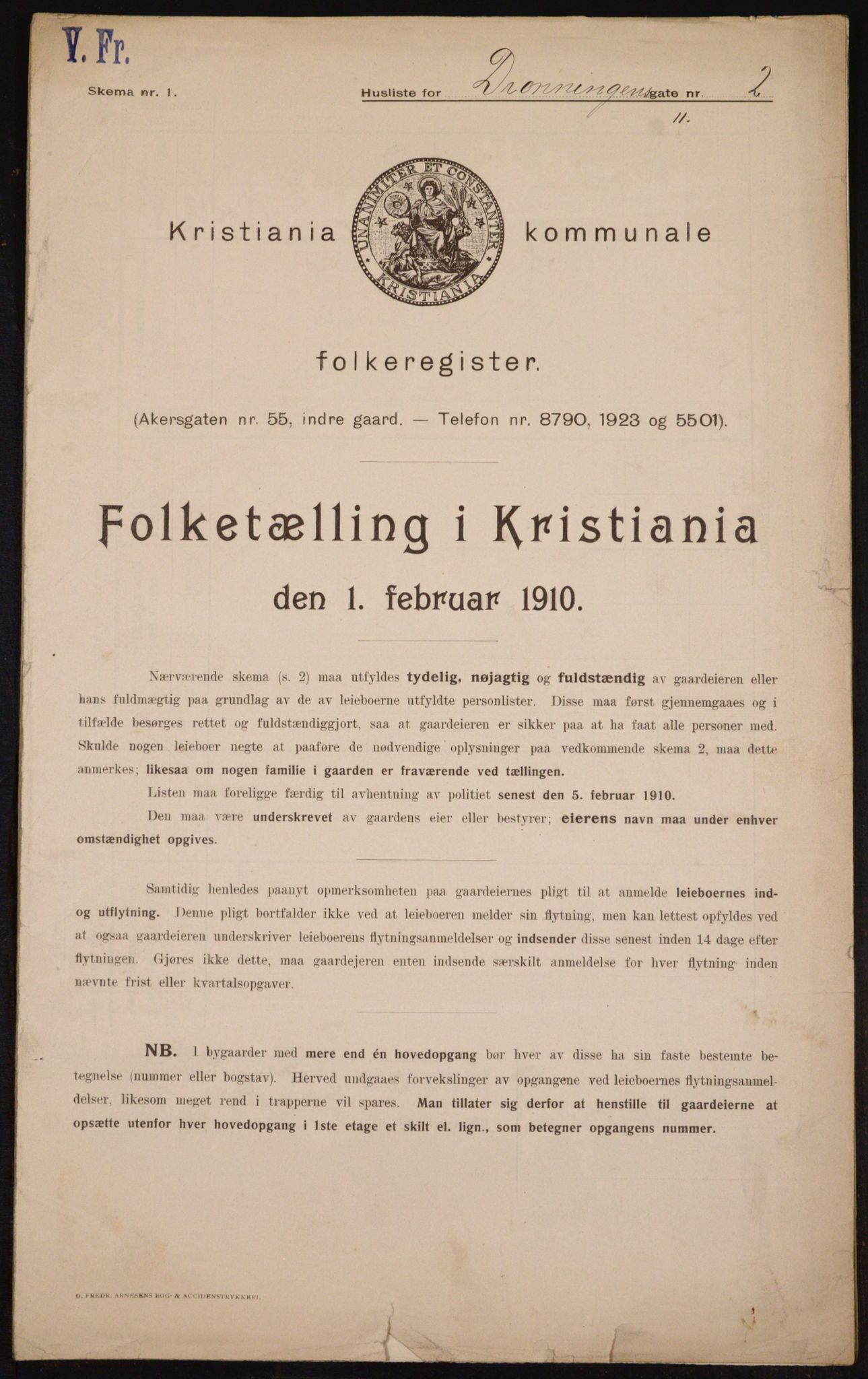 OBA, Municipal Census 1910 for Kristiania, 1910, p. 16313