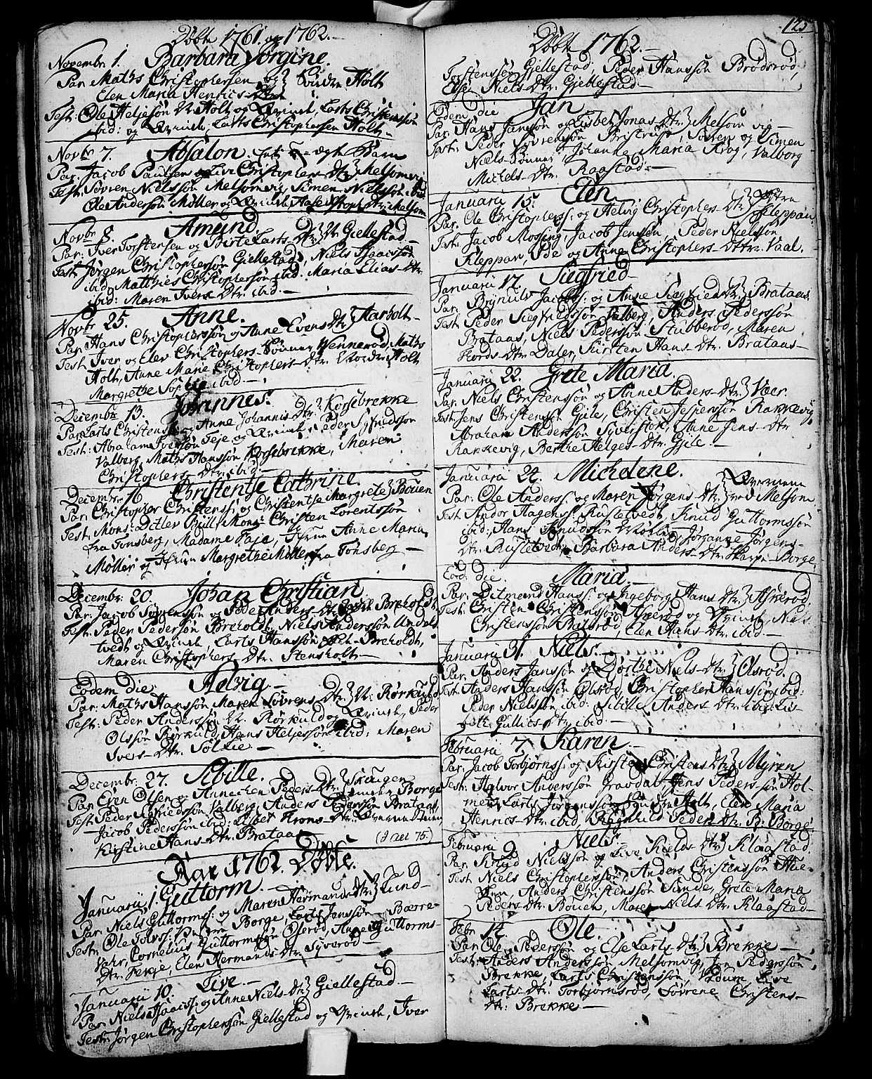 Stokke kirkebøker, AV/SAKO-A-320/F/Fa/L0002: Parish register (official) no. I 2, 1732-1770, p. 125