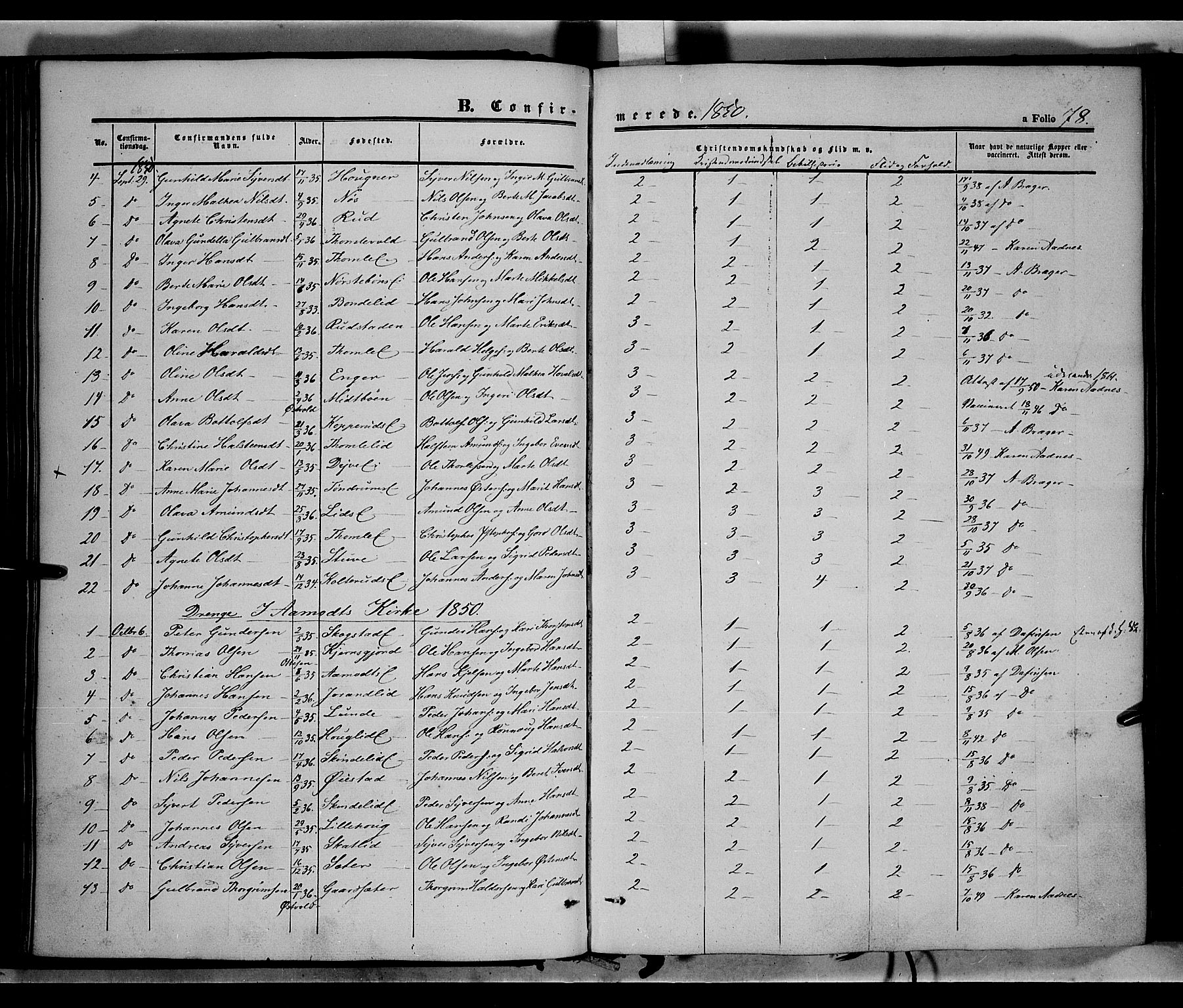 Land prestekontor, SAH/PREST-120/H/Ha/Haa/L0010: Parish register (official) no. 10, 1847-1859, p. 78