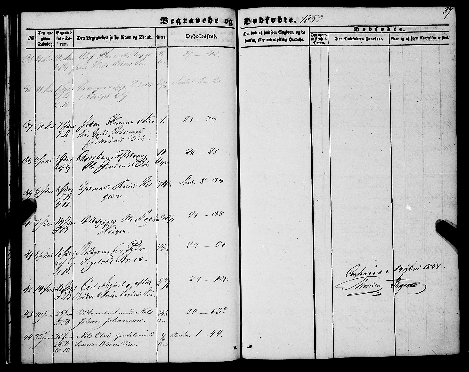 Korskirken sokneprestembete, SAB/A-76101/H/Haa: Parish register (official) no. E 2, 1848-1862, p. 37