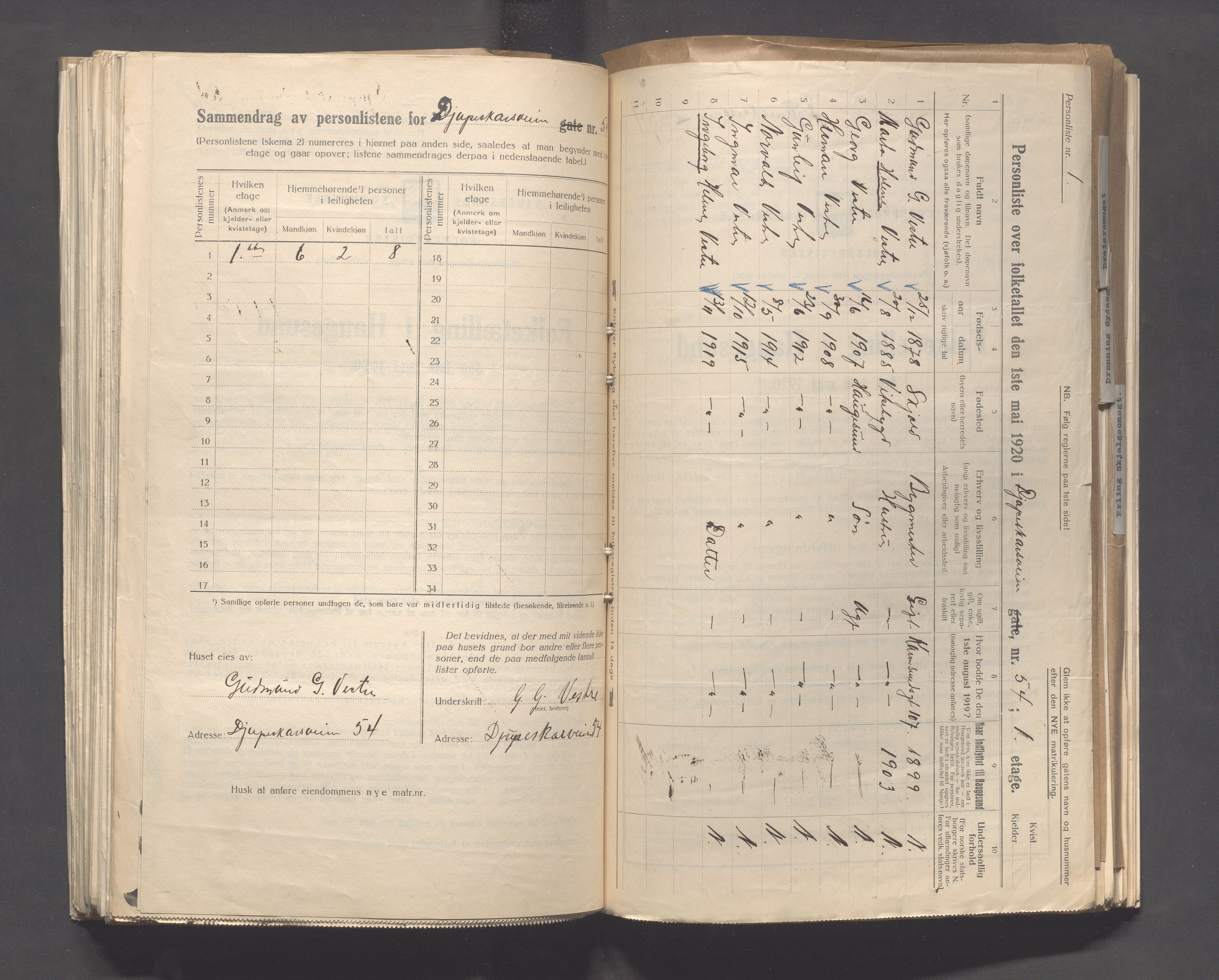 IKAR, Local census 1.5.1920 for Haugesund, 1920, p. 600