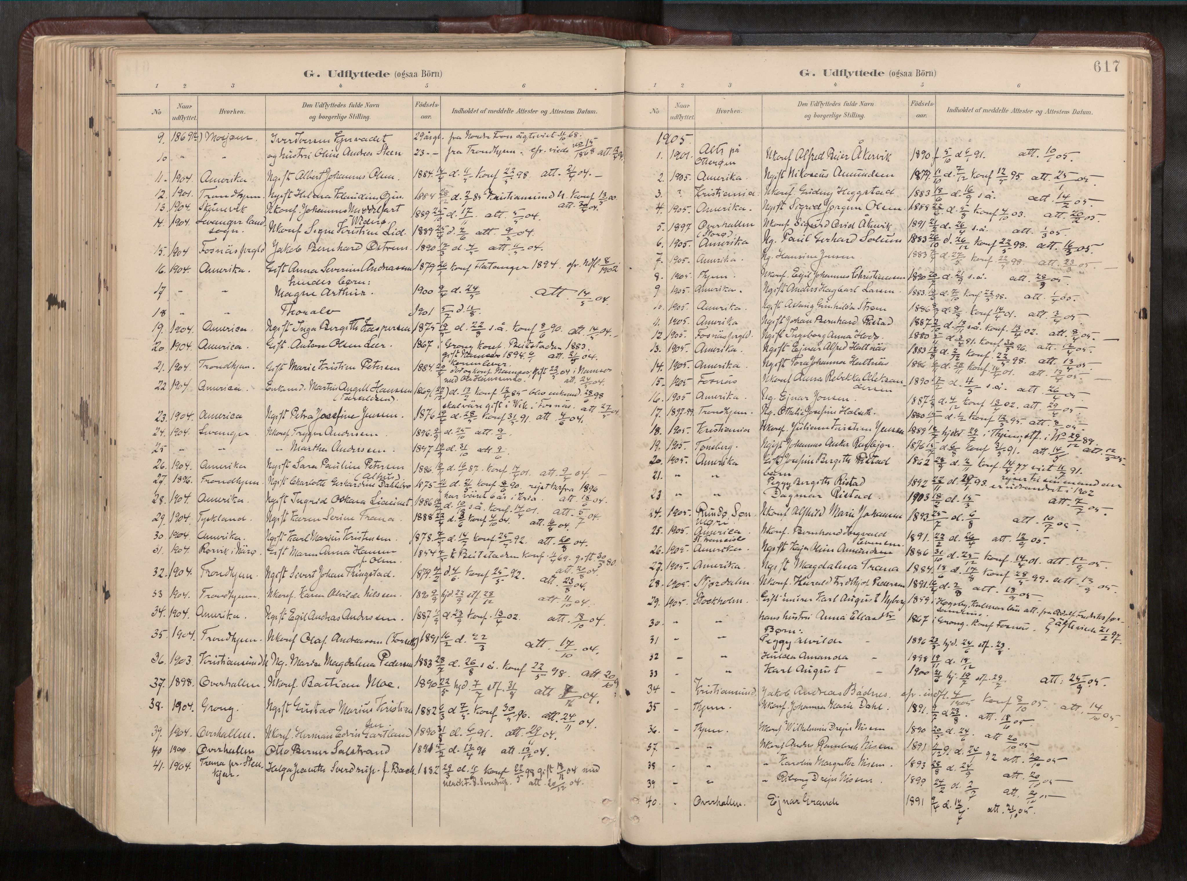 Ministerialprotokoller, klokkerbøker og fødselsregistre - Nord-Trøndelag, SAT/A-1458/768/L0579a: Parish register (official) no. 768A14, 1887-1931, p. 617