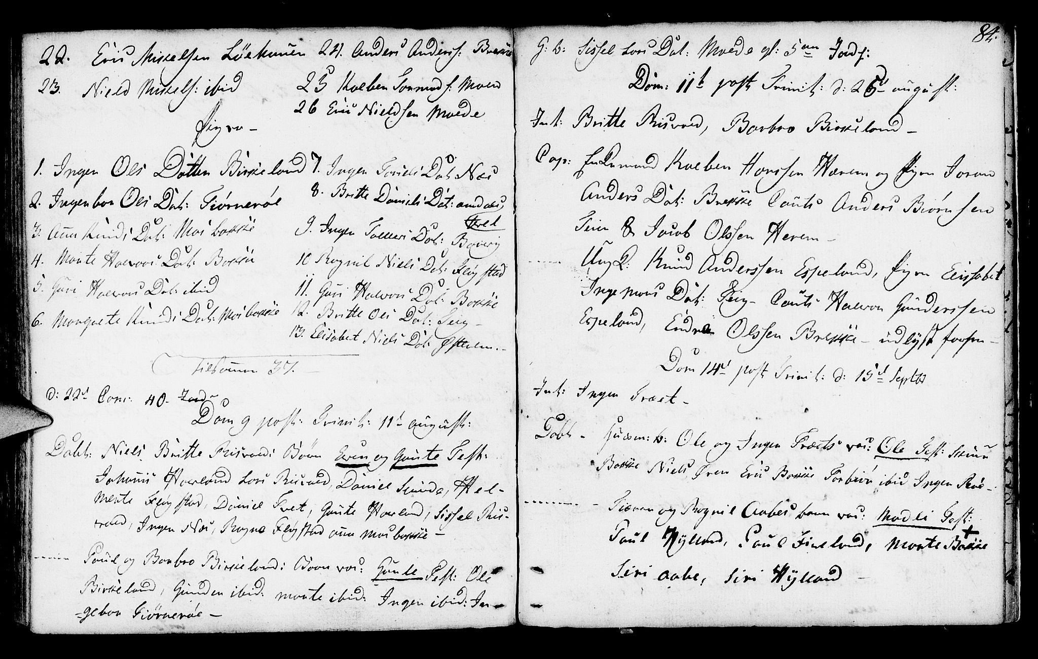 Suldal sokneprestkontor, AV/SAST-A-101845/01/IV/L0002: Parish register (official) no. A 2, 1780-1808, p. 84