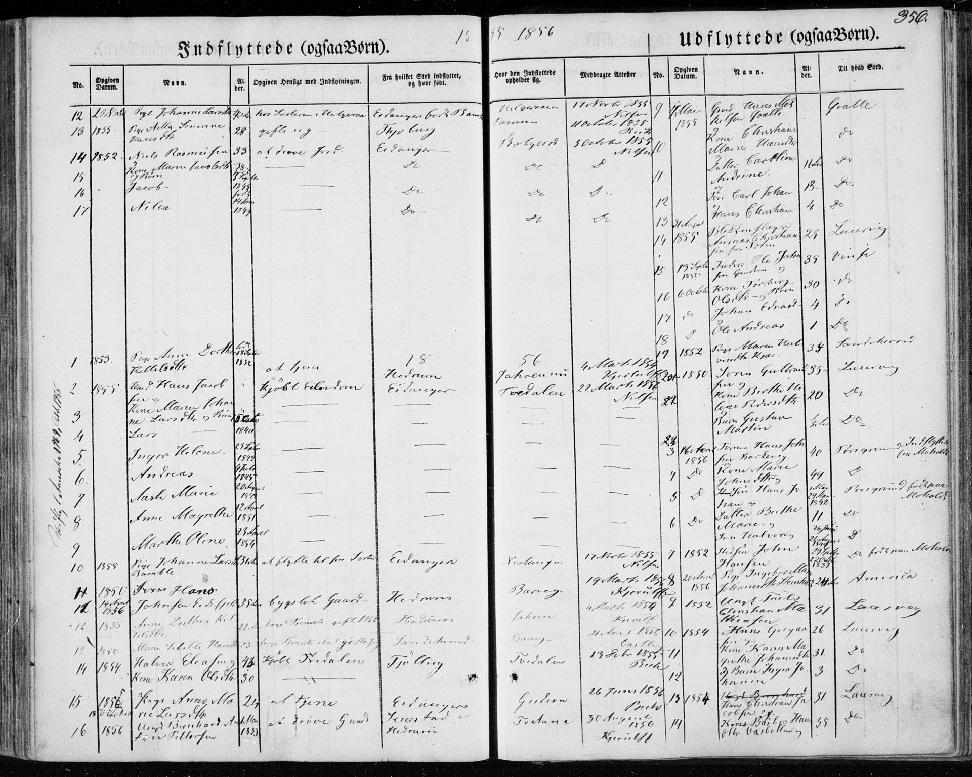 Brunlanes kirkebøker, AV/SAKO-A-342/F/Fa/L0004: Parish register (official) no. I 4, 1846-1862, p. 356