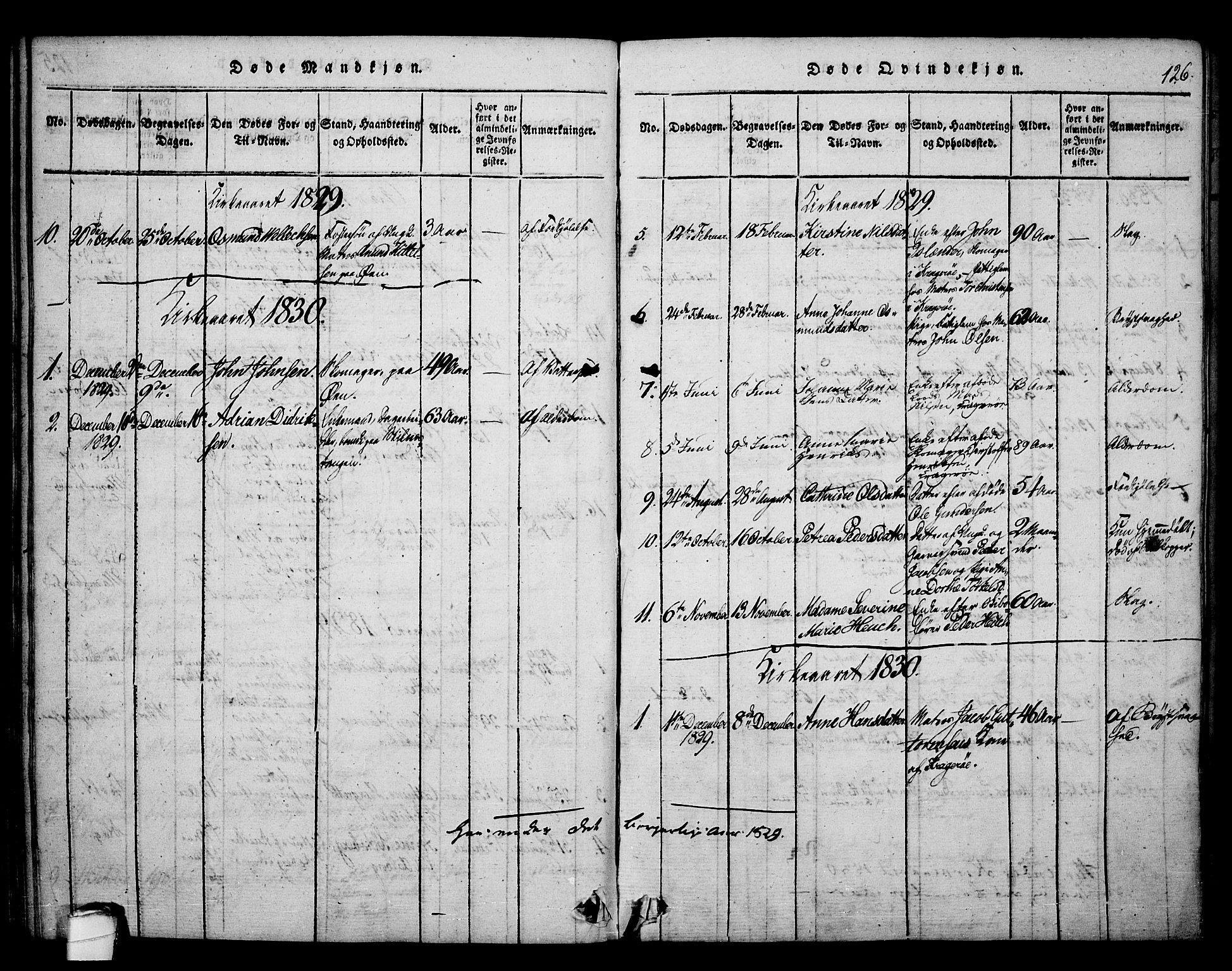 Kragerø kirkebøker, AV/SAKO-A-278/F/Fa/L0004: Parish register (official) no. 4, 1814-1831, p. 126