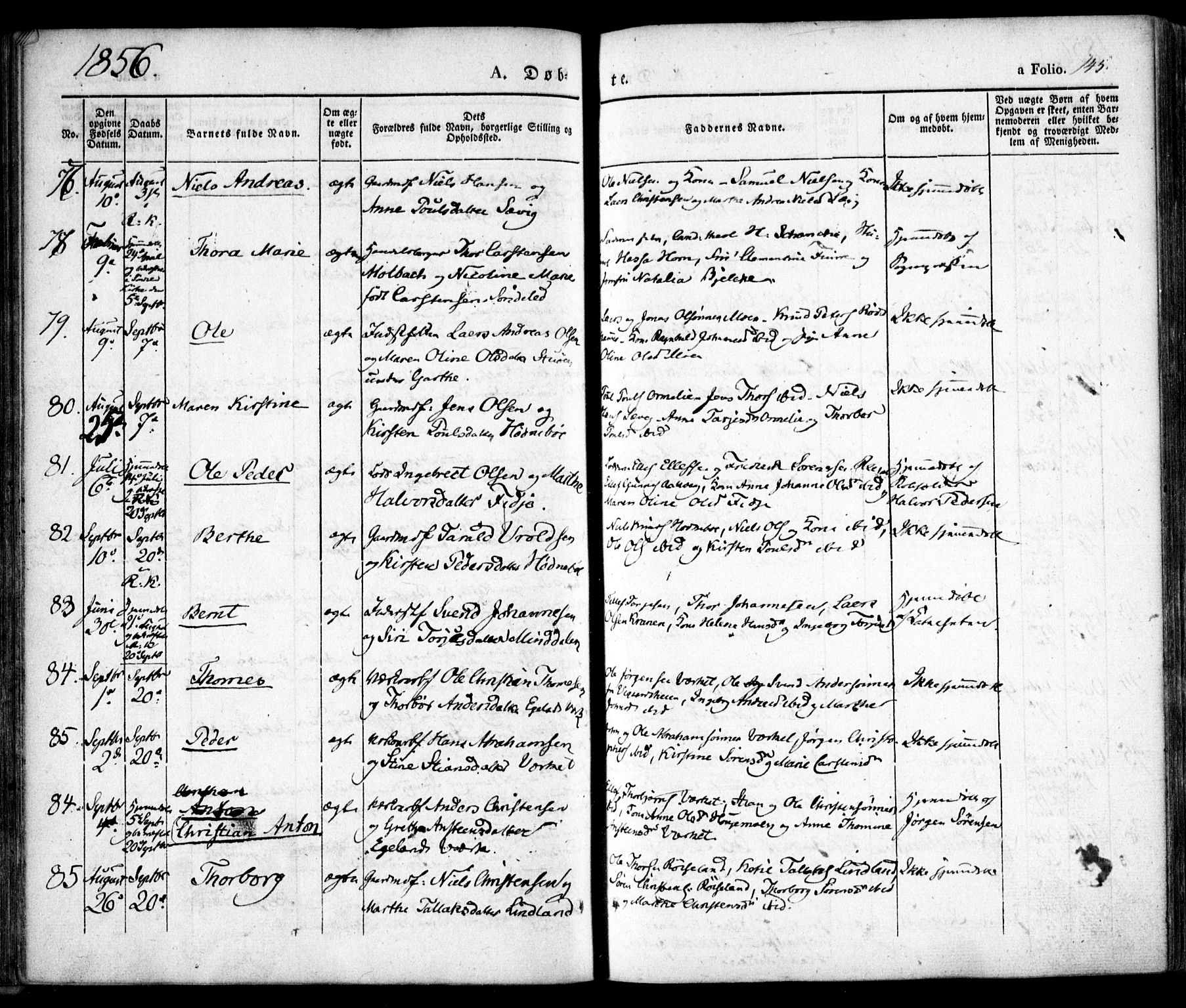 Søndeled sokneprestkontor, AV/SAK-1111-0038/F/Fa/L0002: Parish register (official) no. A 2, 1839-1860, p. 145