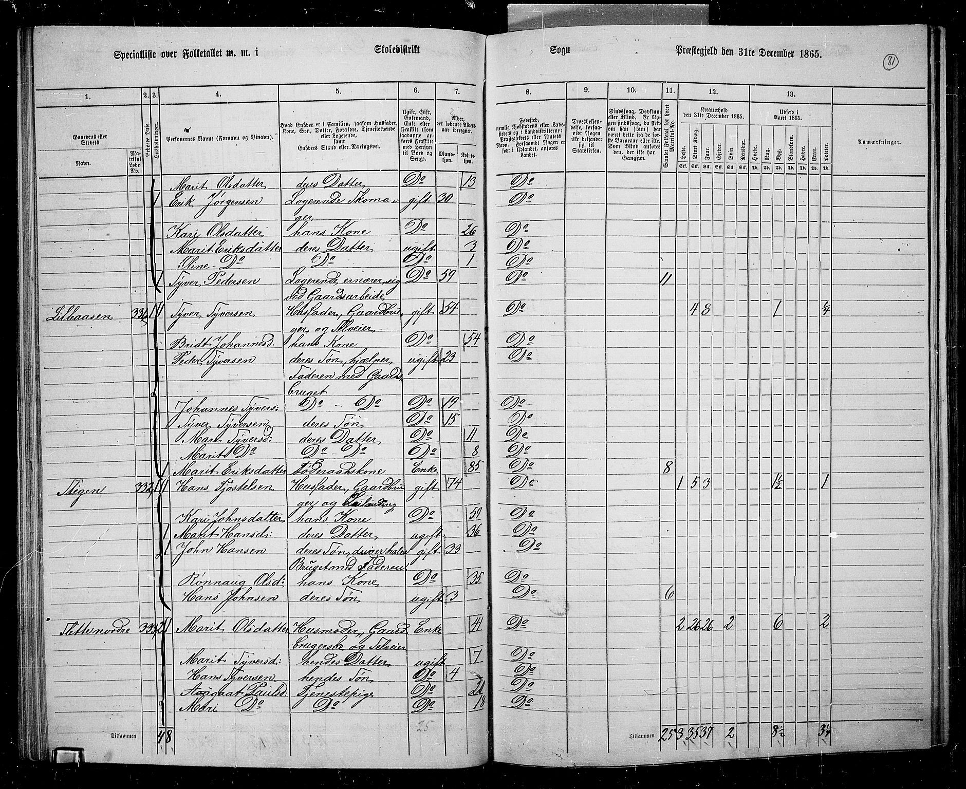 RA, 1865 census for Dovre, 1865, p. 77