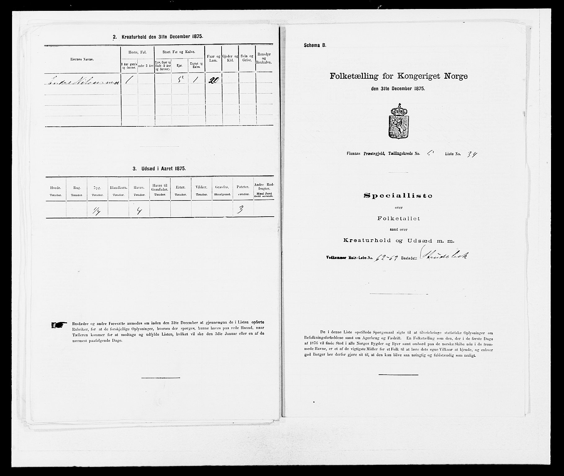 SAB, 1875 census for 1218P Finnås, 1875, p. 678