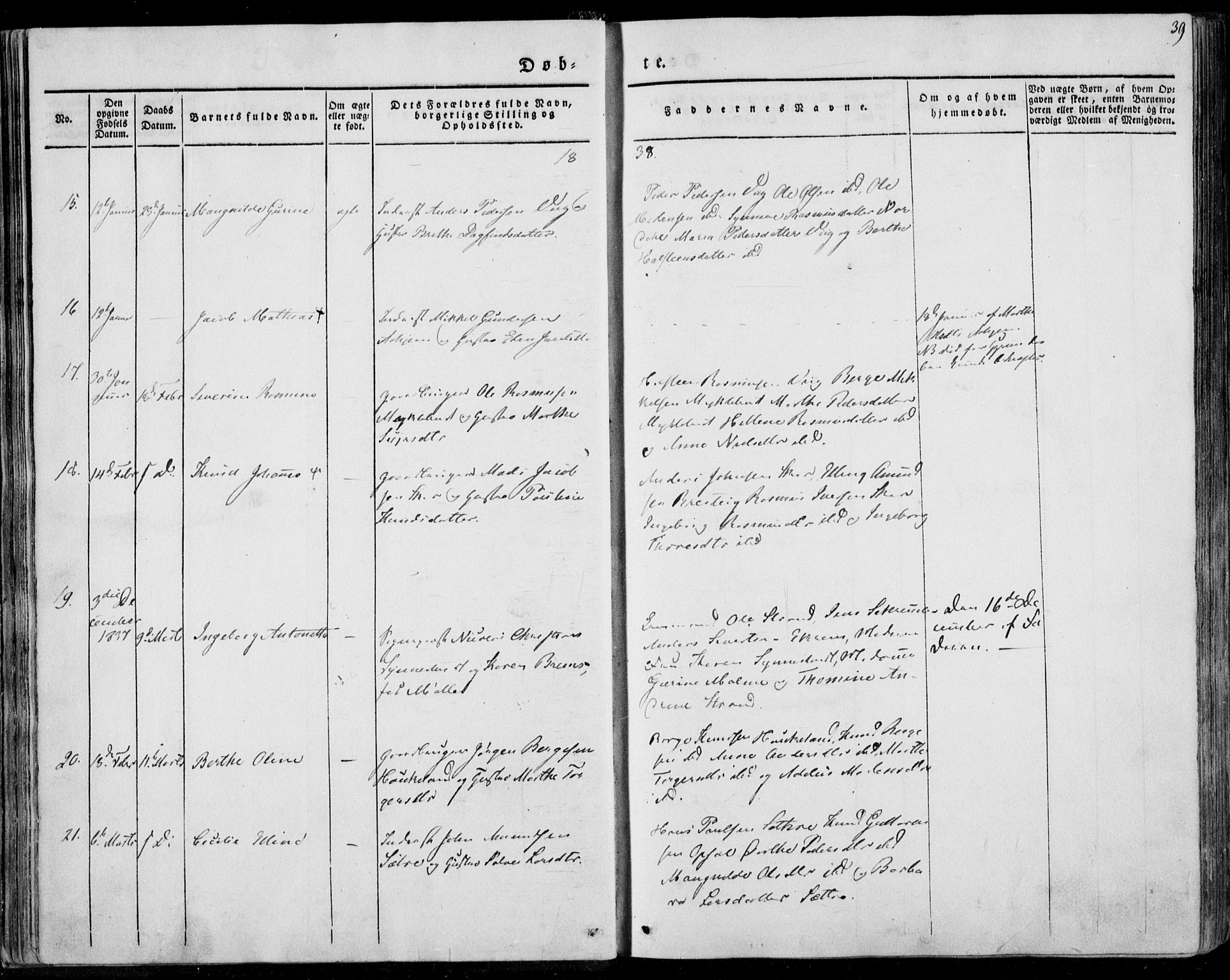 Ministerialprotokoller, klokkerbøker og fødselsregistre - Møre og Romsdal, AV/SAT-A-1454/501/L0005: Parish register (official) no. 501A05, 1831-1844, p. 39