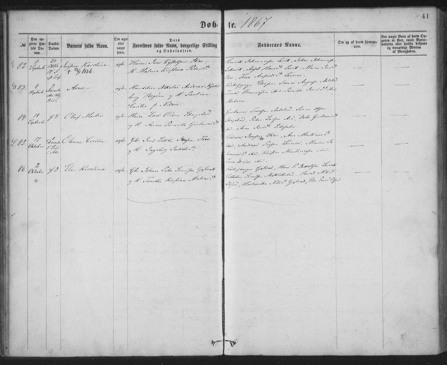 Ministerialprotokoller, klokkerbøker og fødselsregistre - Nordland, AV/SAT-A-1459/855/L0801: Parish register (official) no. 855A09, 1864-1874, p. 41