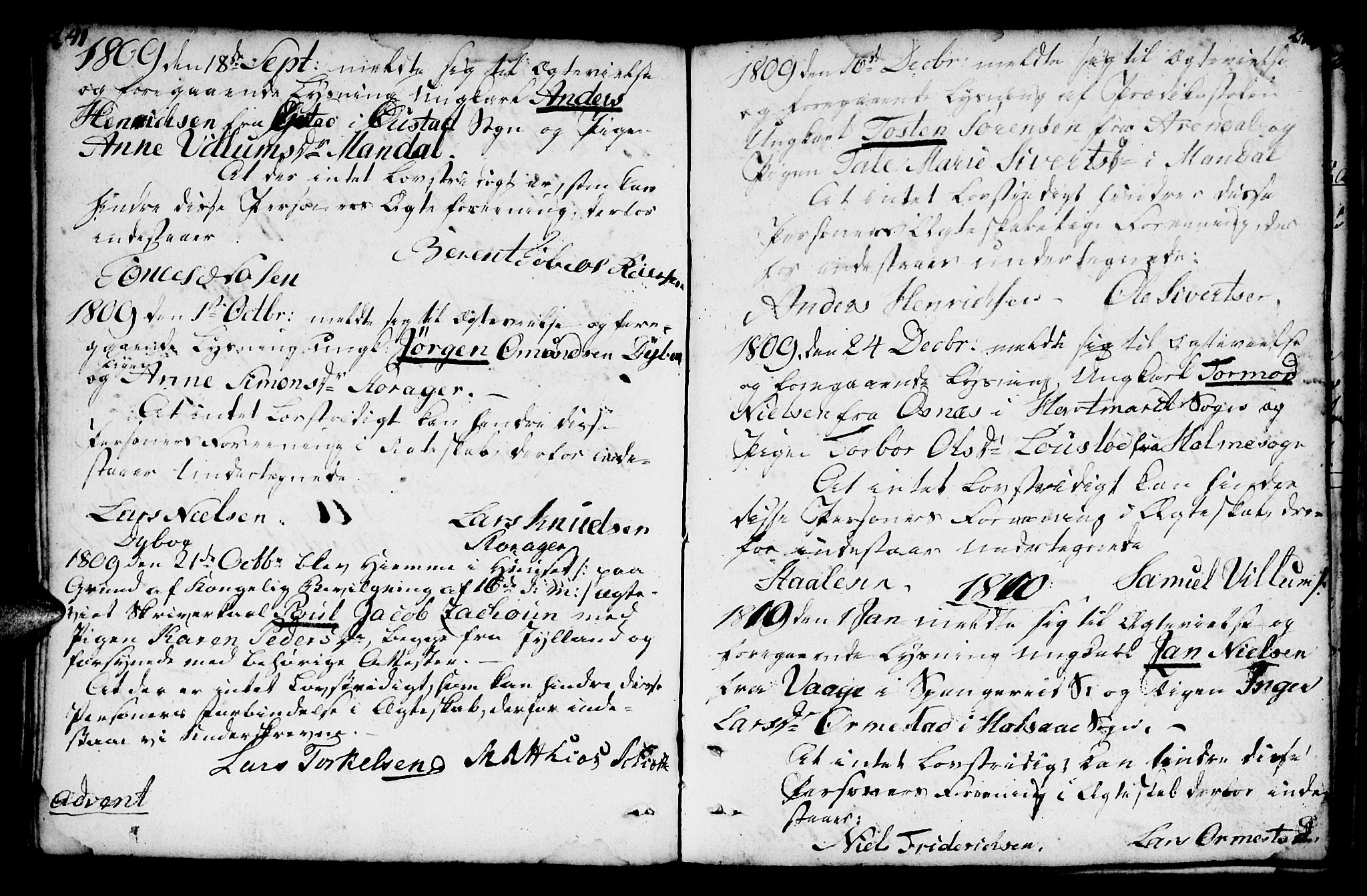 Mandal sokneprestkontor, AV/SAK-1111-0030/F/Fa/Faa/L0007: Parish register (official) no. A 7, 1783-1818, p. 241-242