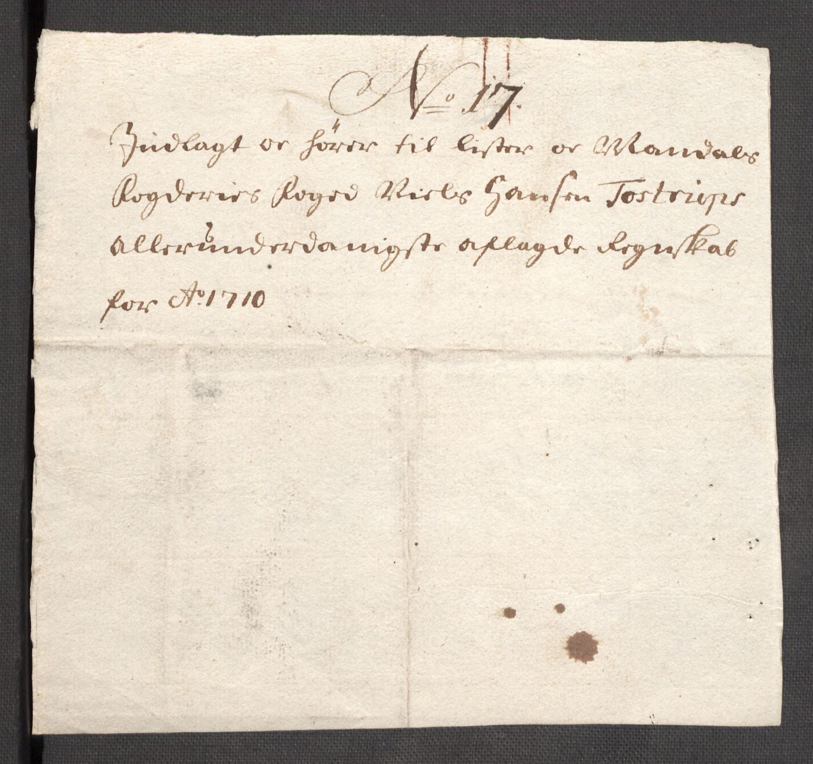 Rentekammeret inntil 1814, Reviderte regnskaper, Fogderegnskap, RA/EA-4092/R43/L2553: Fogderegnskap Lista og Mandal, 1710, p. 64