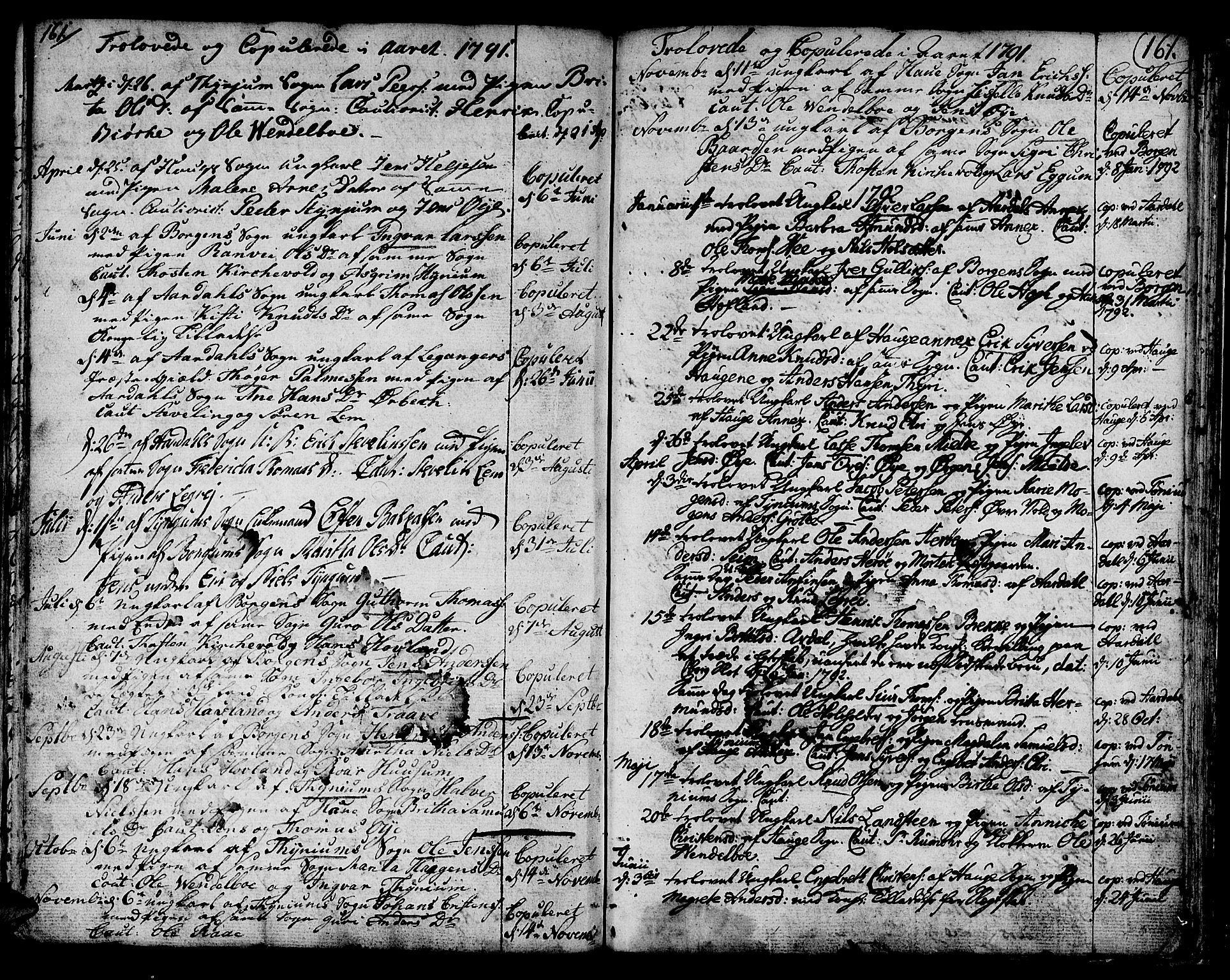 Lærdal sokneprestembete, SAB/A-81201: Parish register (official) no. A 3, 1783-1804, p. 161