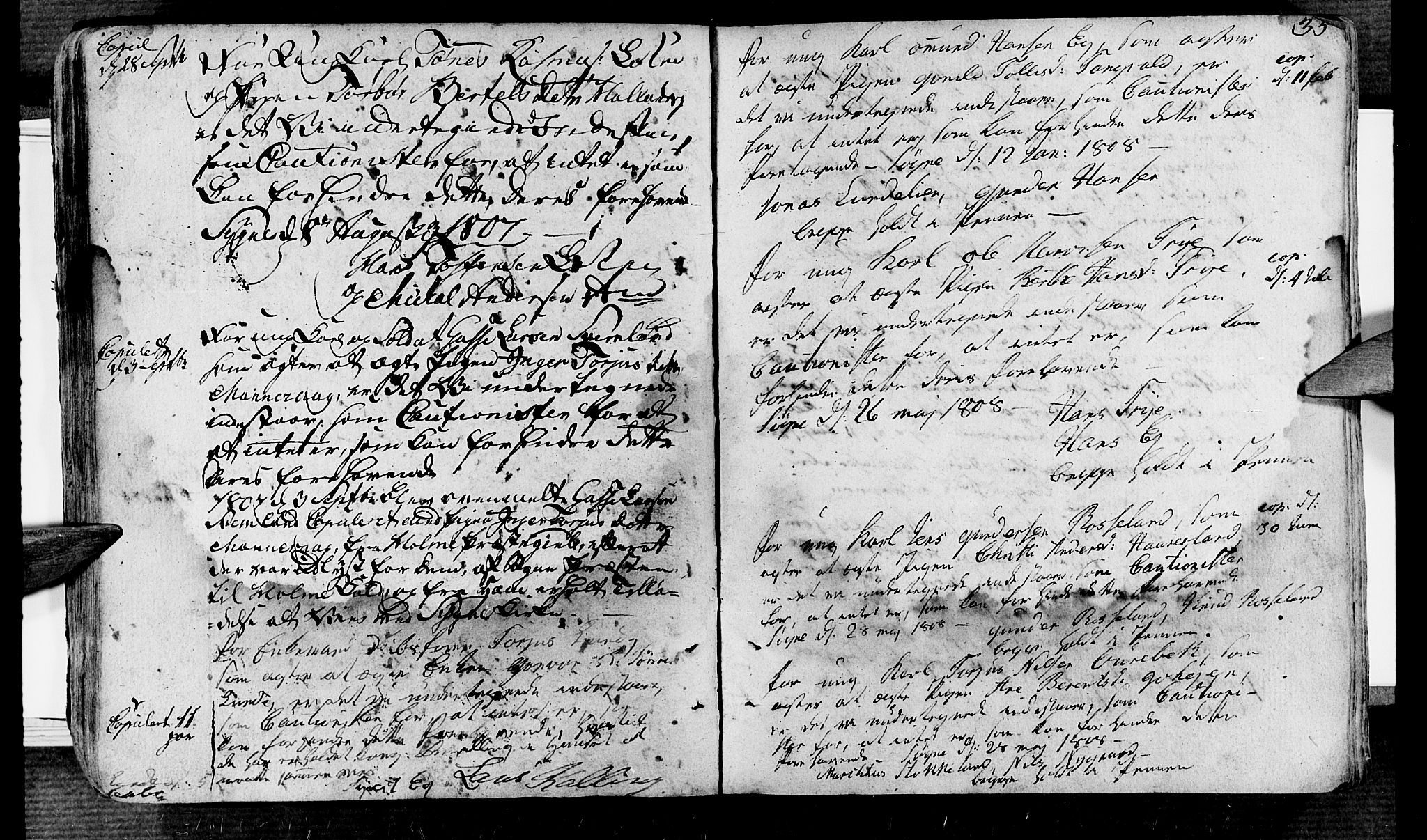 Søgne sokneprestkontor, AV/SAK-1111-0037/F/Fa/Fab/L0007: Parish register (official) no. A 7, 1791-1851, p. 35