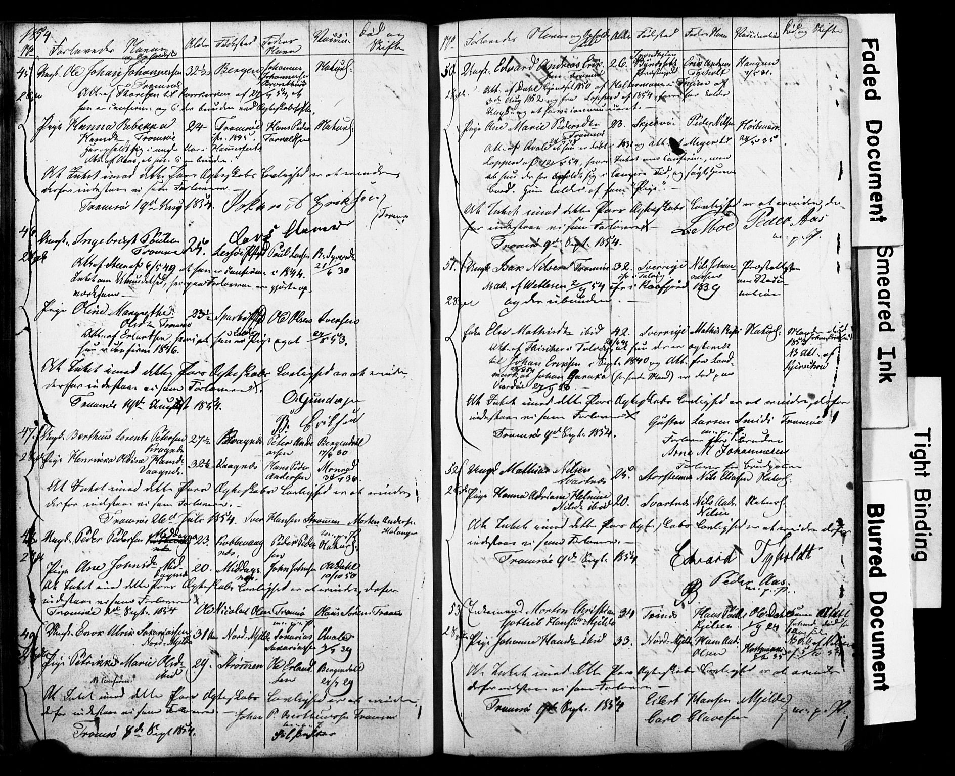 Tromsø sokneprestkontor/stiftsprosti/domprosti, AV/SATØ-S-1343/H/Hc/L0097: Banns register no. 97, 1851-1872