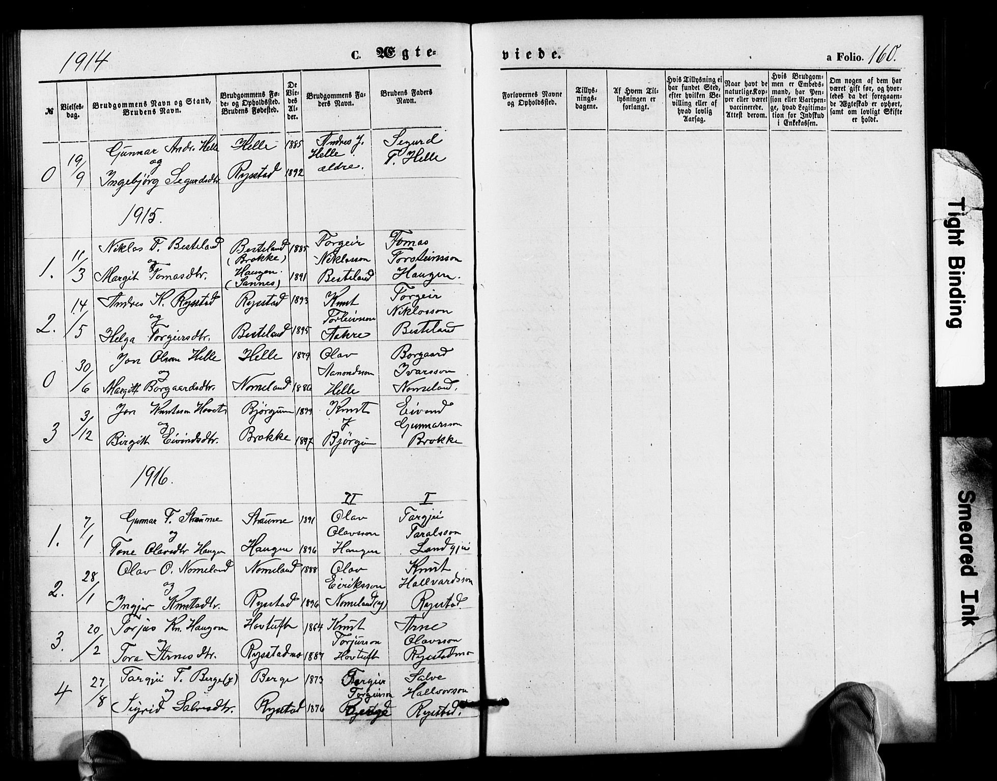 Valle sokneprestkontor, SAK/1111-0044/F/Fb/Fbb/L0002: Parish register (copy) no. B 2, 1875-1921, p. 160