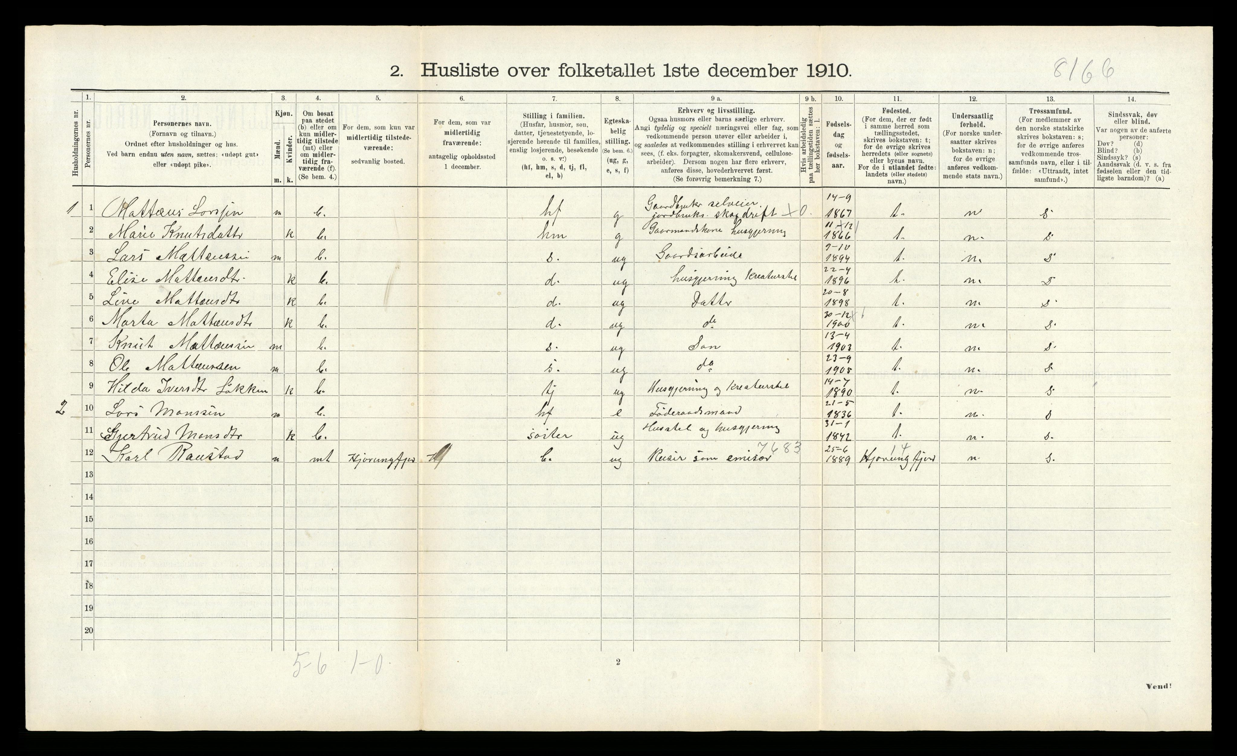 RA, 1910 census for Bolsøy, 1910, p. 1206