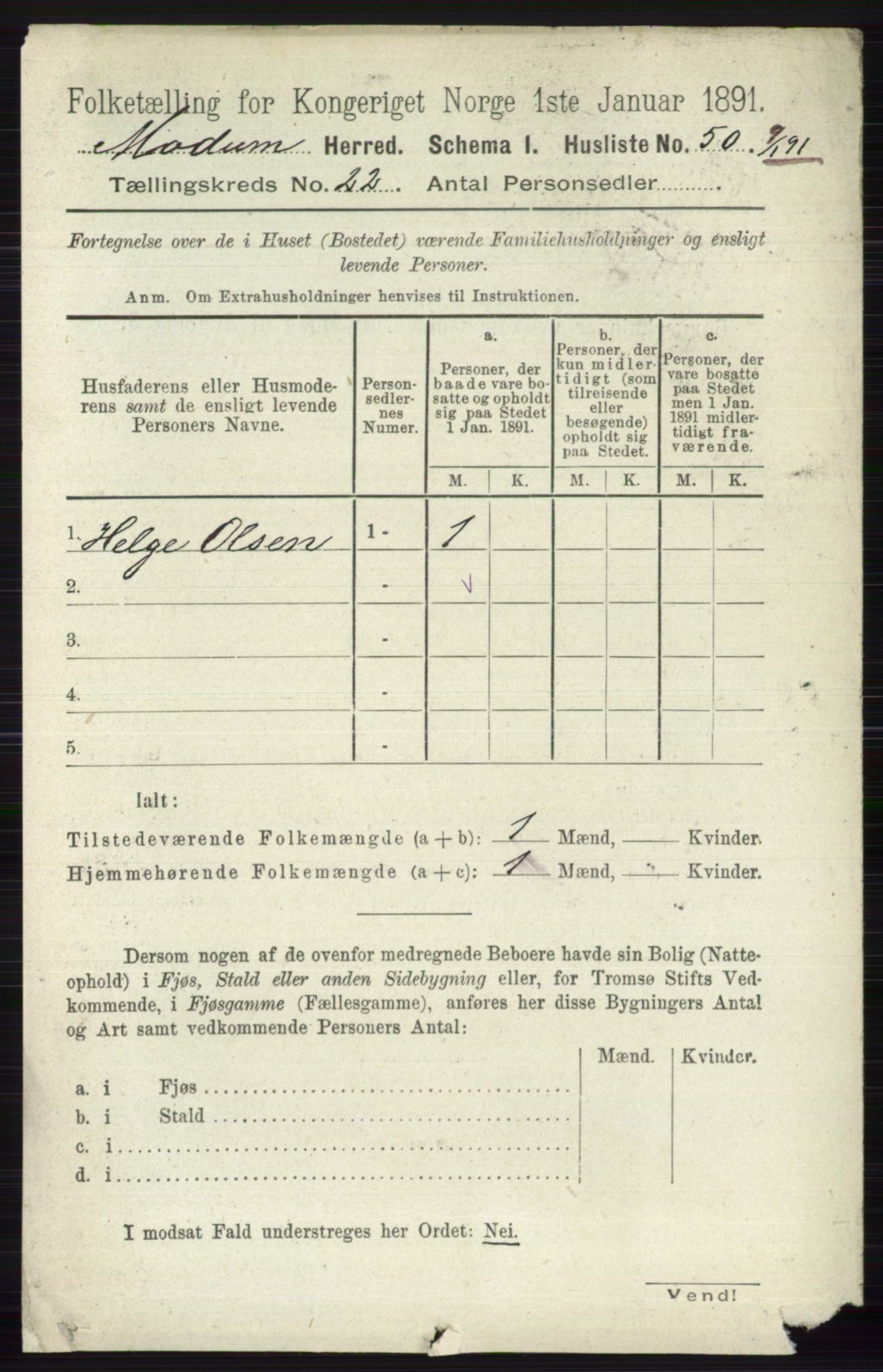 RA, 1891 census for 0623 Modum, 1891, p. 8386