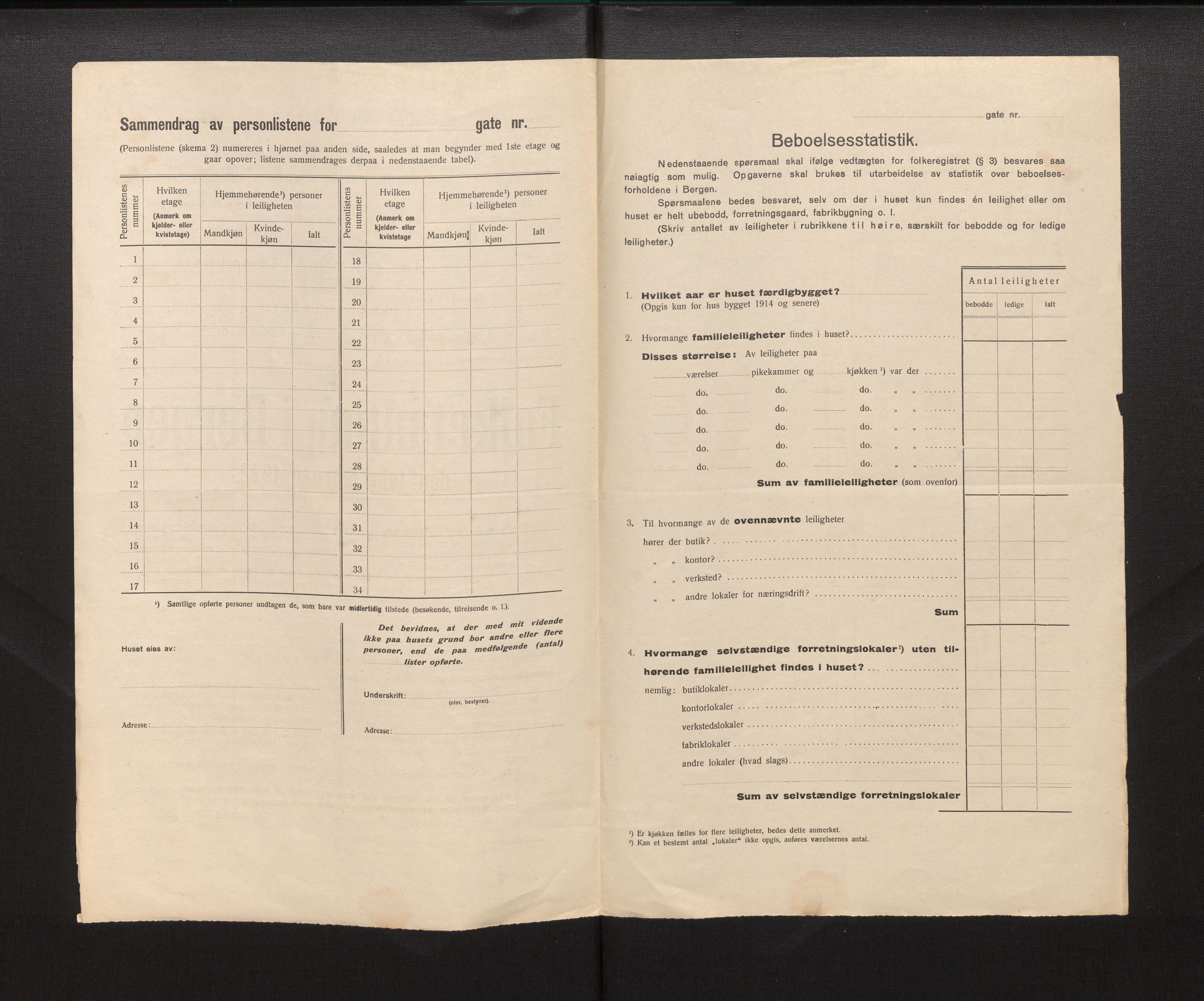 SAB, Municipal Census 1922 for Bergen, 1922, p. 26975