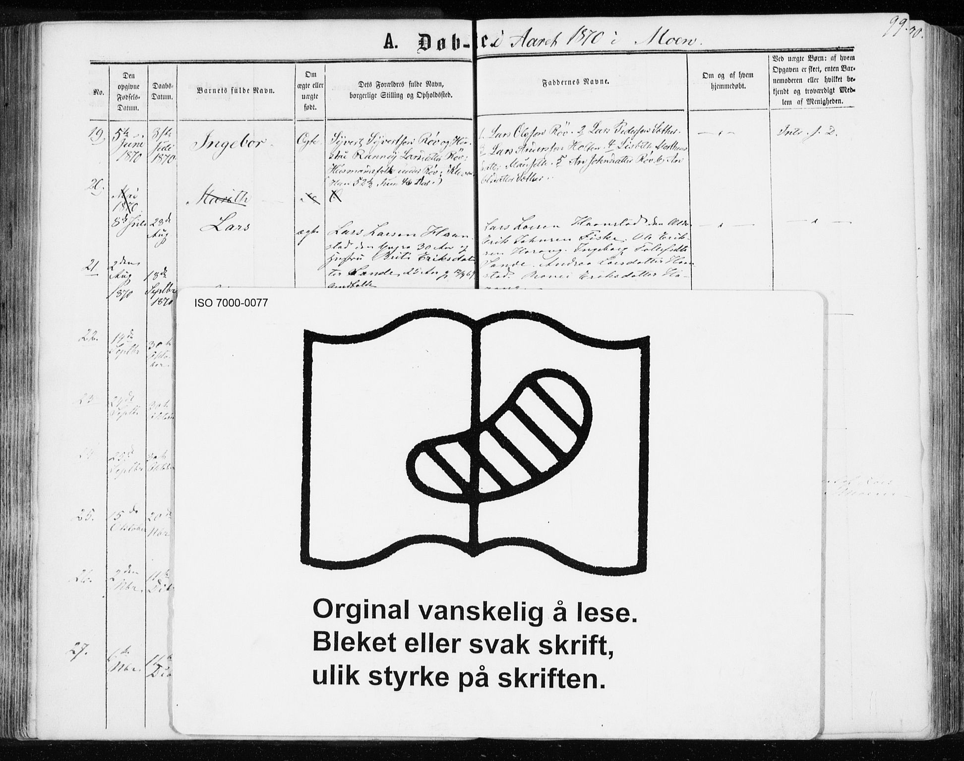 Ministerialprotokoller, klokkerbøker og fødselsregistre - Møre og Romsdal, SAT/A-1454/595/L1045: Parish register (official) no. 595A07, 1863-1873, p. 99