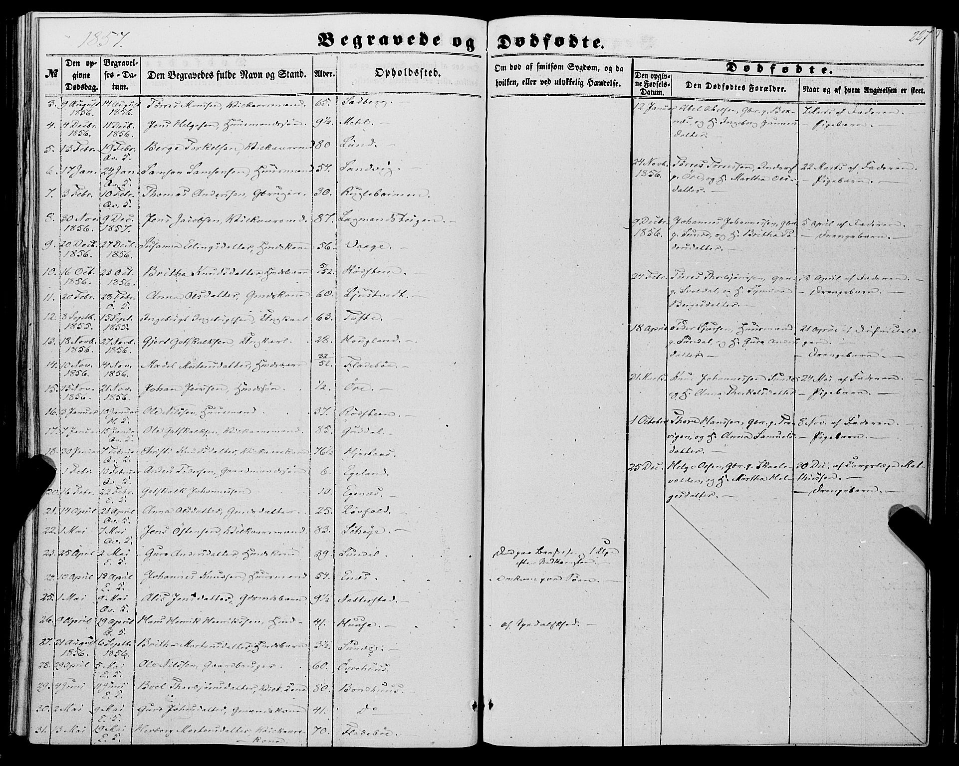 Kvinnherad sokneprestembete, AV/SAB-A-76401/H/Haa: Parish register (official) no. A 8, 1854-1872, p. 227