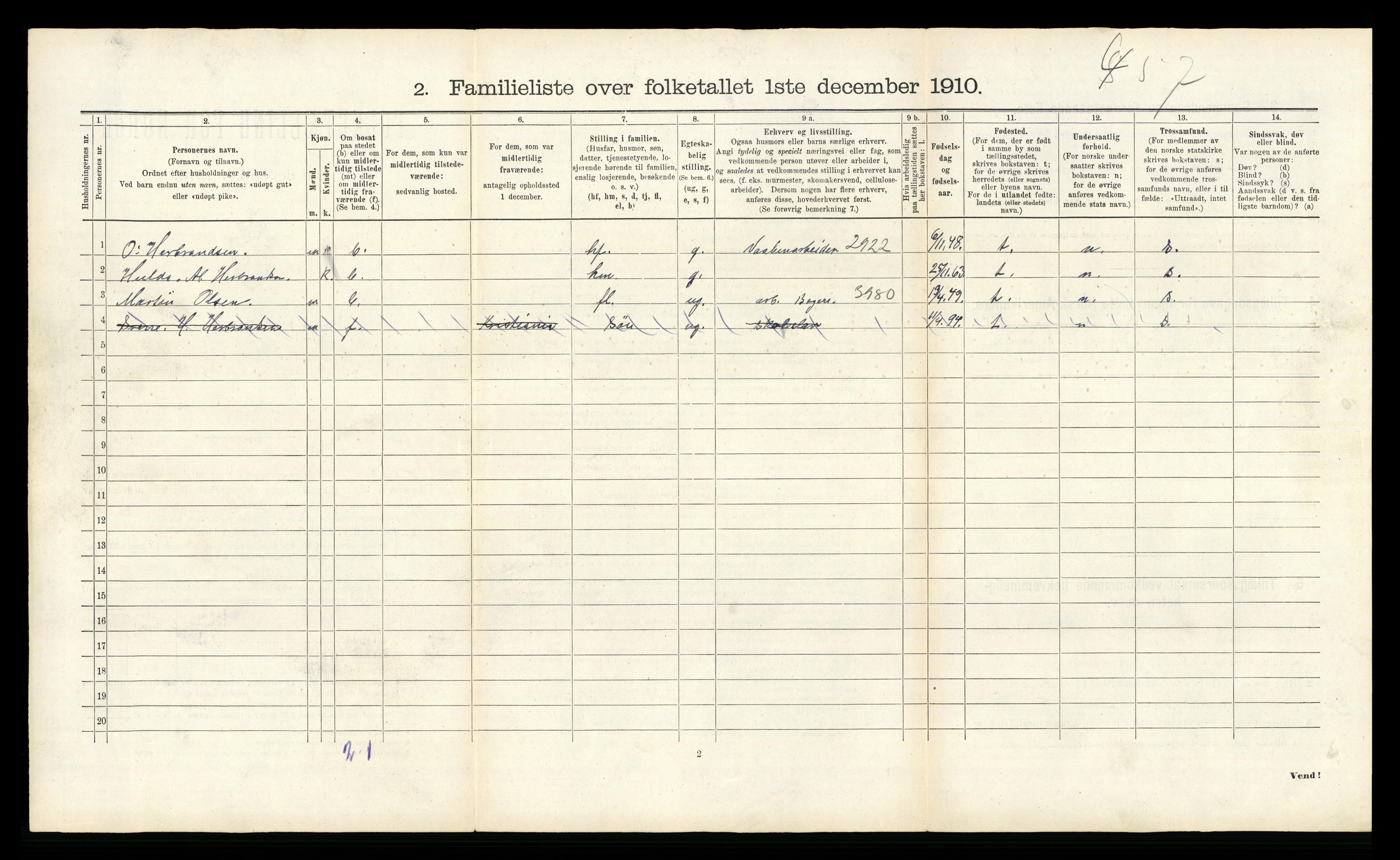 RA, 1910 census for Kongsberg, 1910, p. 393