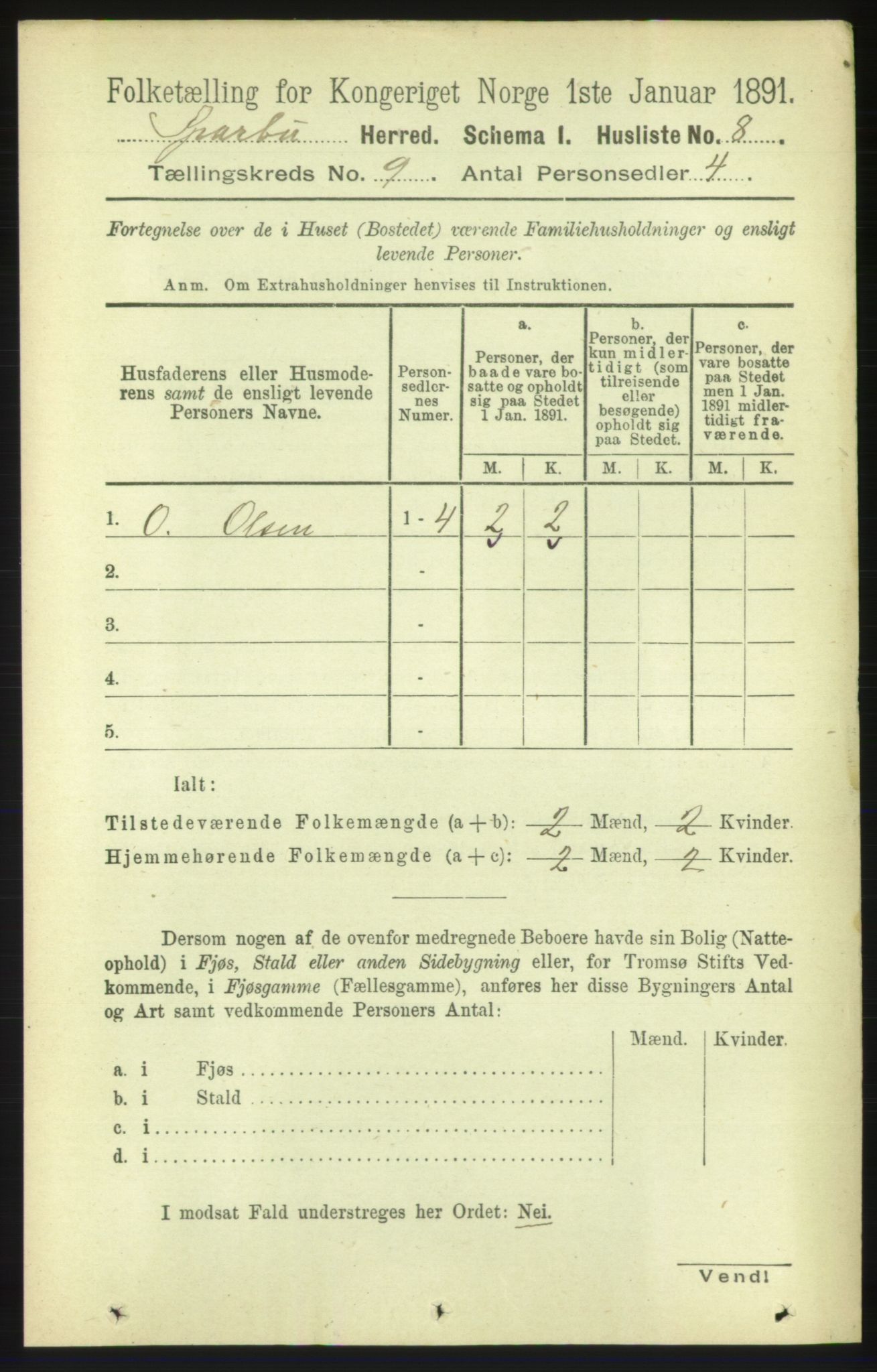 RA, 1891 census for 1731 Sparbu, 1891, p. 3020