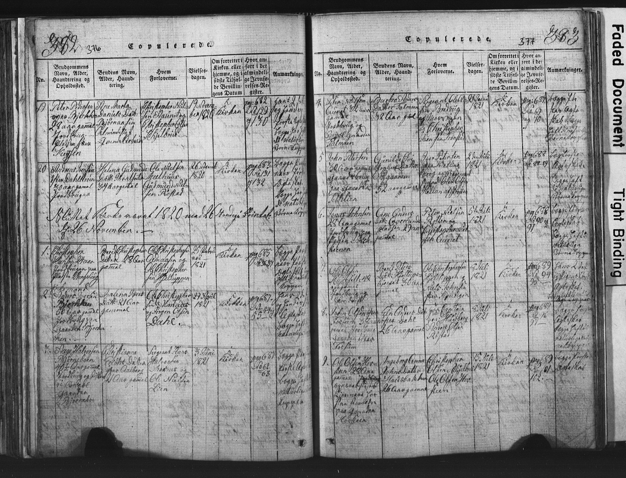 Ministerialprotokoller, klokkerbøker og fødselsregistre - Nord-Trøndelag, SAT/A-1458/701/L0017: Parish register (copy) no. 701C01, 1817-1825, p. 376-377